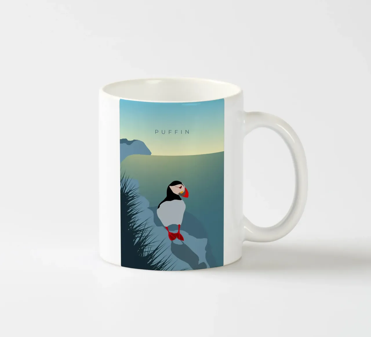 Puffin tazza in ceramica da minimalist designs