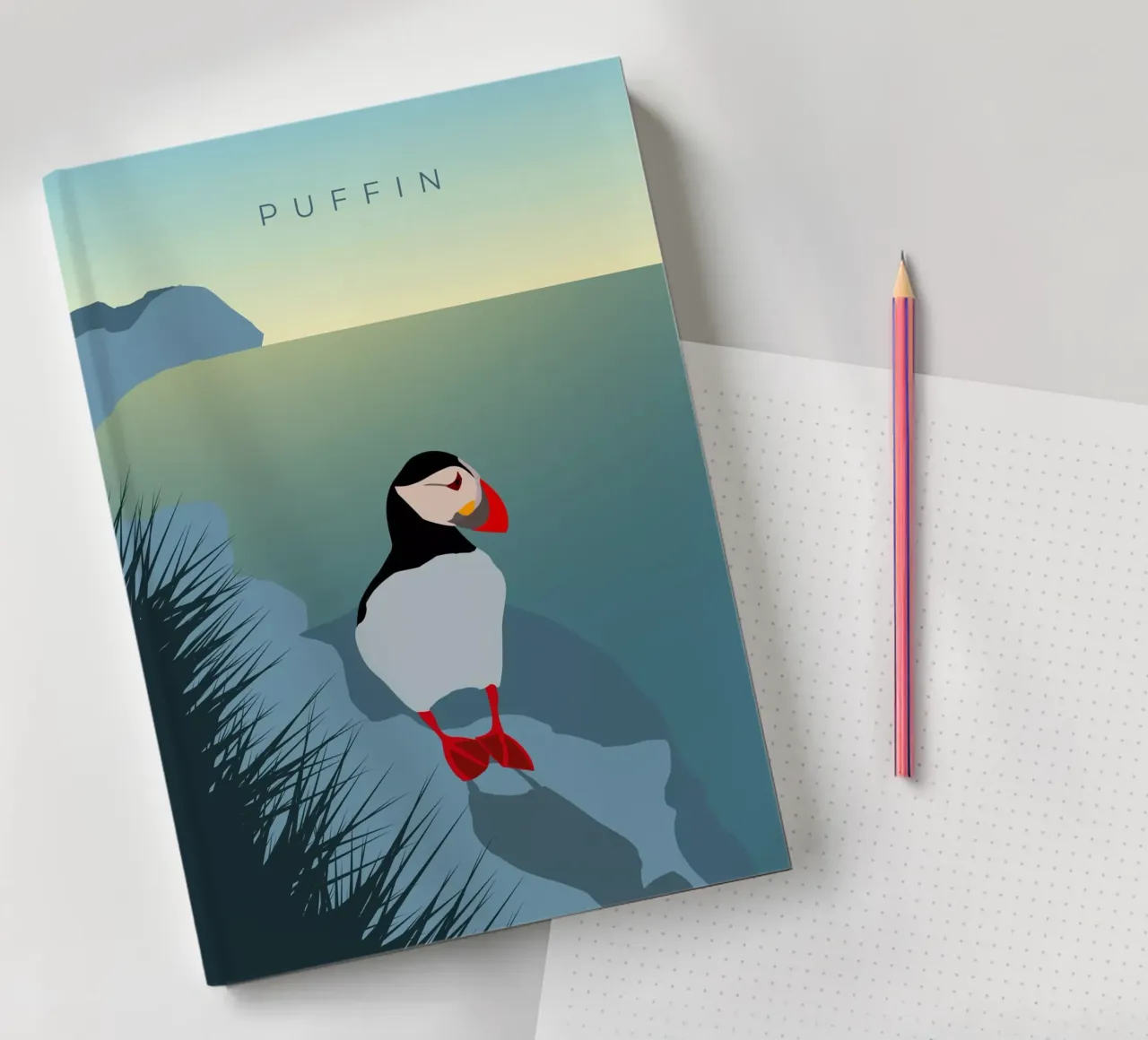 Puffin notebook by minimalist designs
