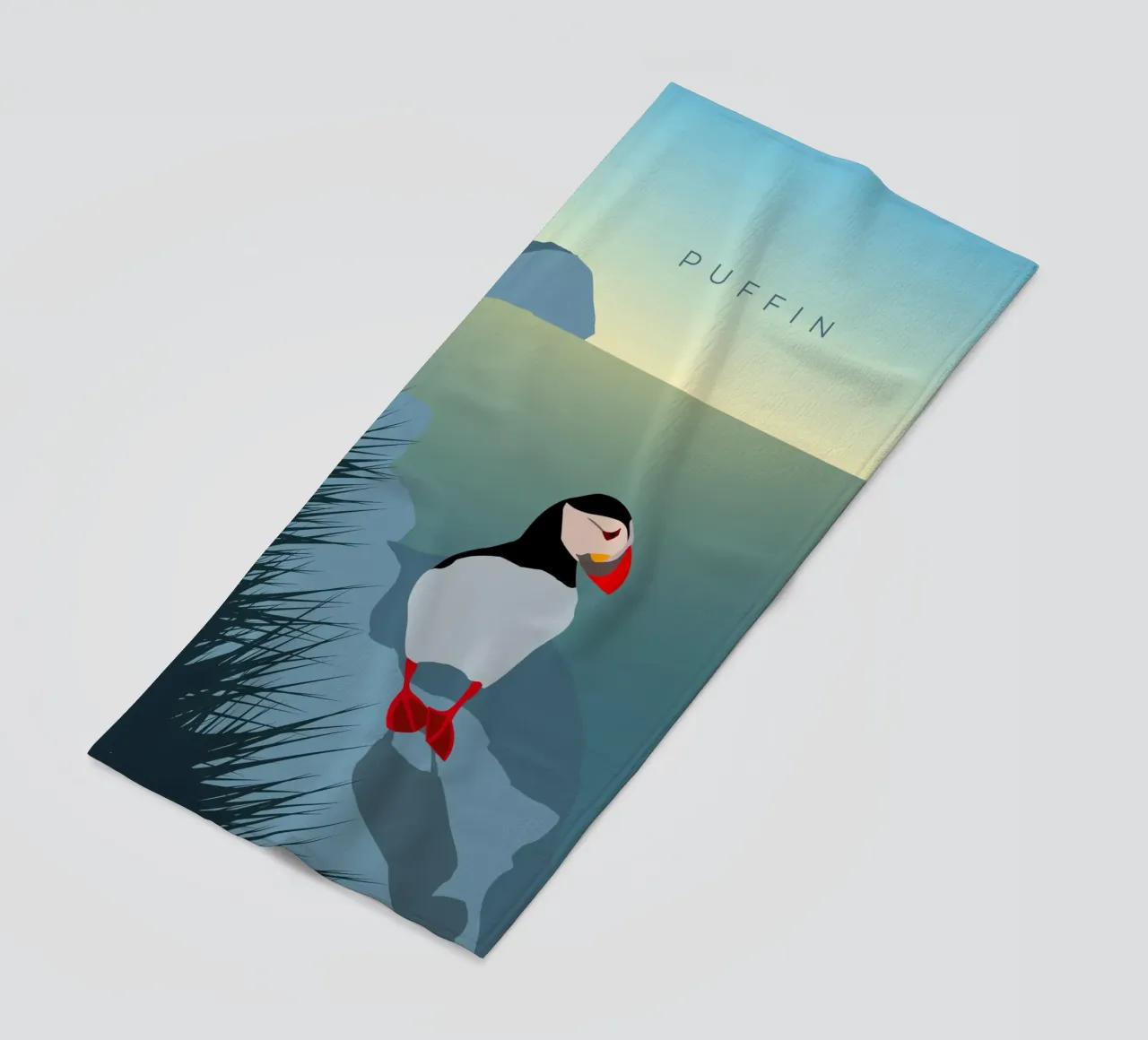 Puffin telo mare da minimalist designs