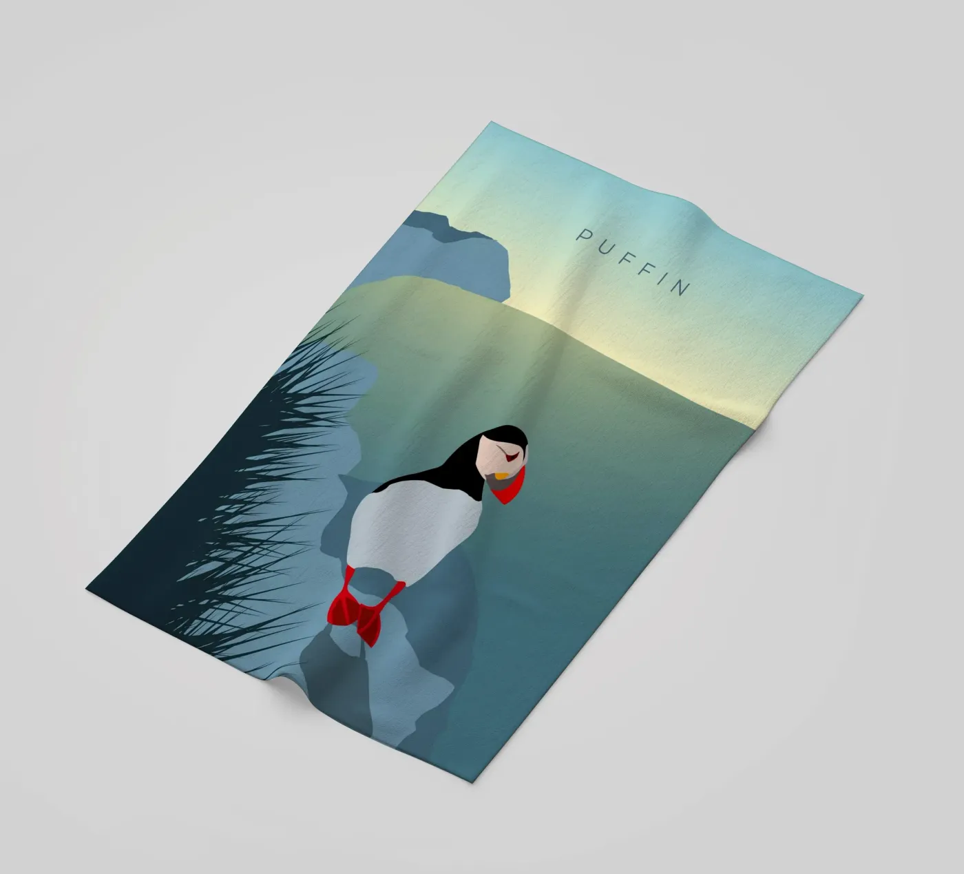 Puffin telo mare da minimalist designs