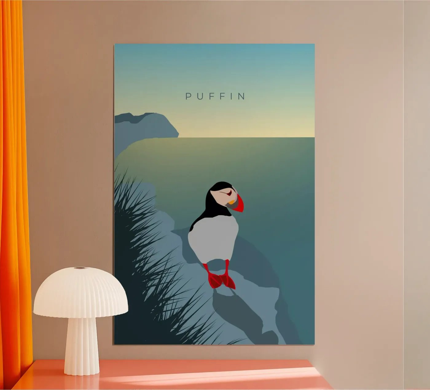 Puffin poster van minimalist designs