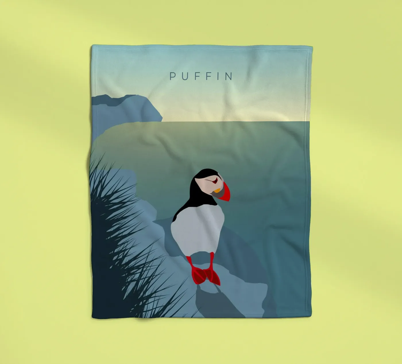 Puffin Fleecedecke von minimalist designs
