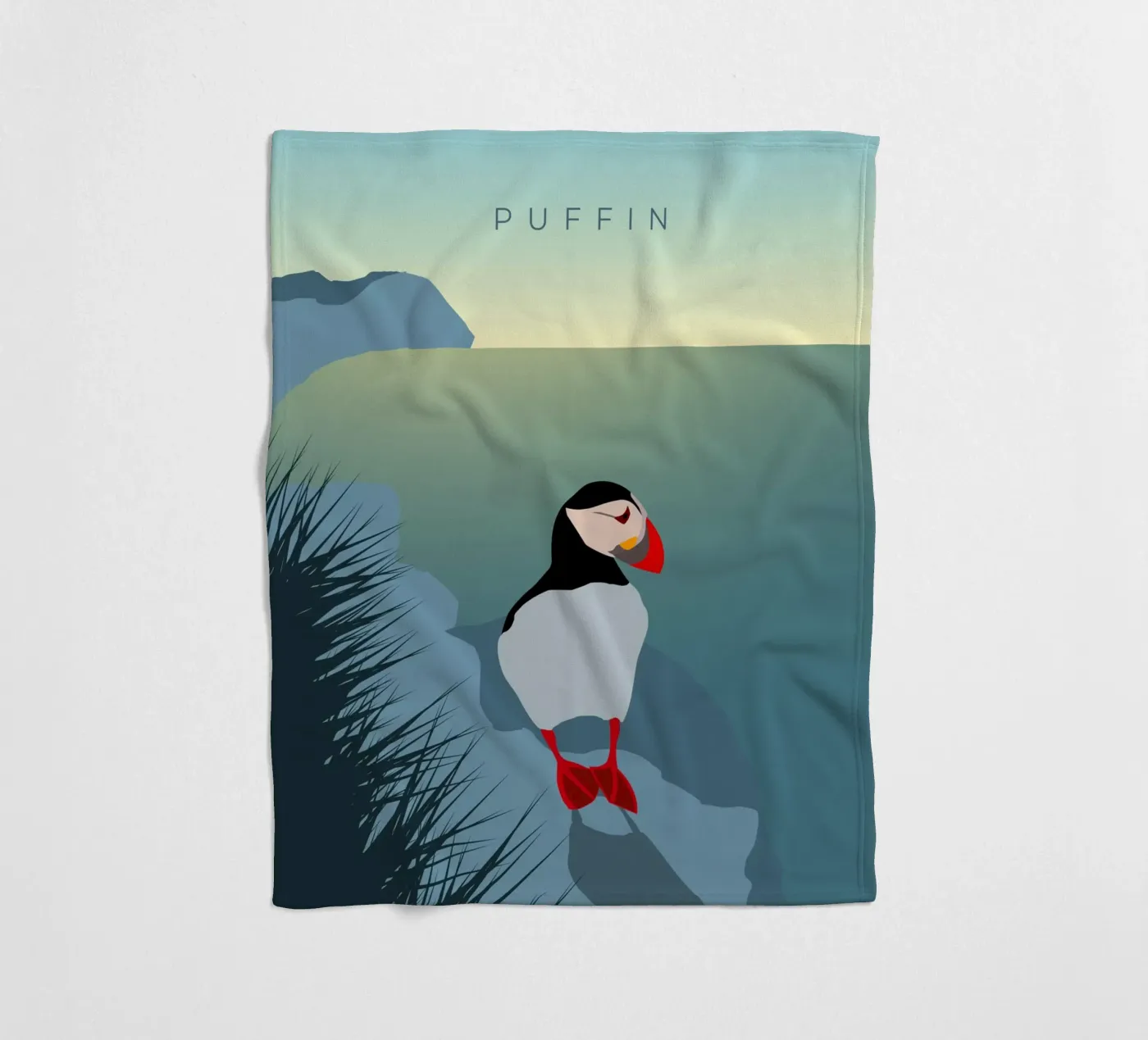 Puffin Fleecedecke von minimalist designs