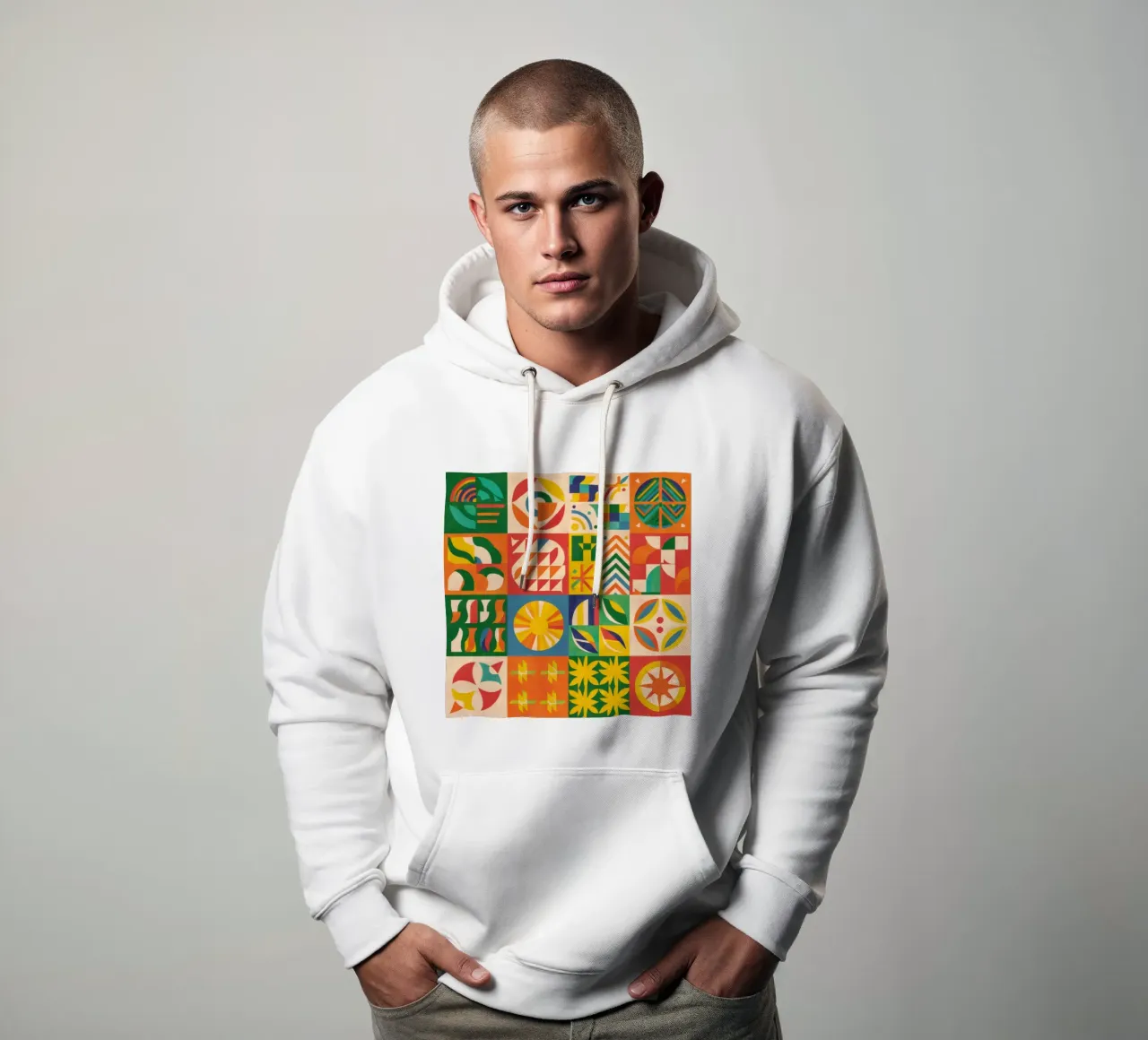 Schema di trapunta folcloristica felpa con cappuccio da Sky Velour