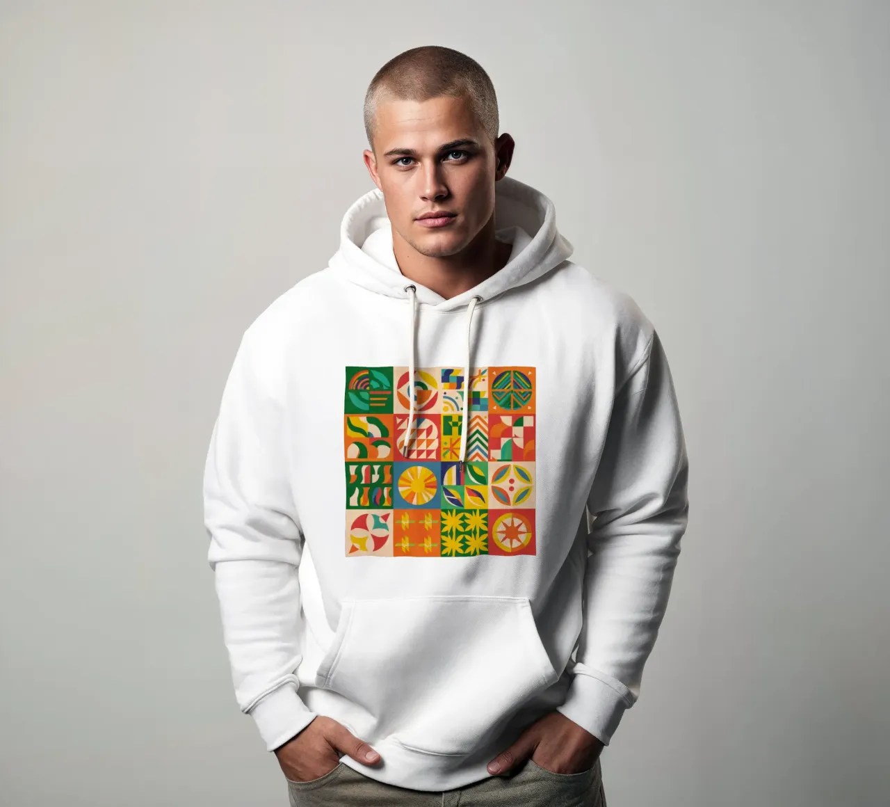 Schema di trapunta folcloristica felpa con cappuccio da Sky Velour