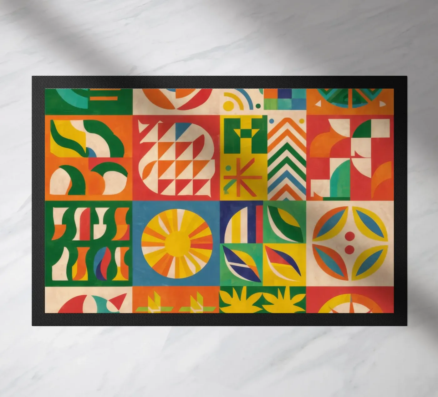 Folkloric Quilt Pattern doormat by Sky Velour