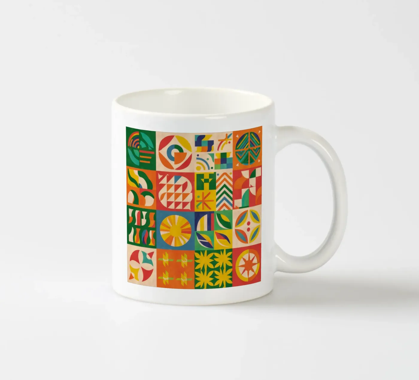 Folkloric Quilt Pattern ceramic mug by Sky Velour