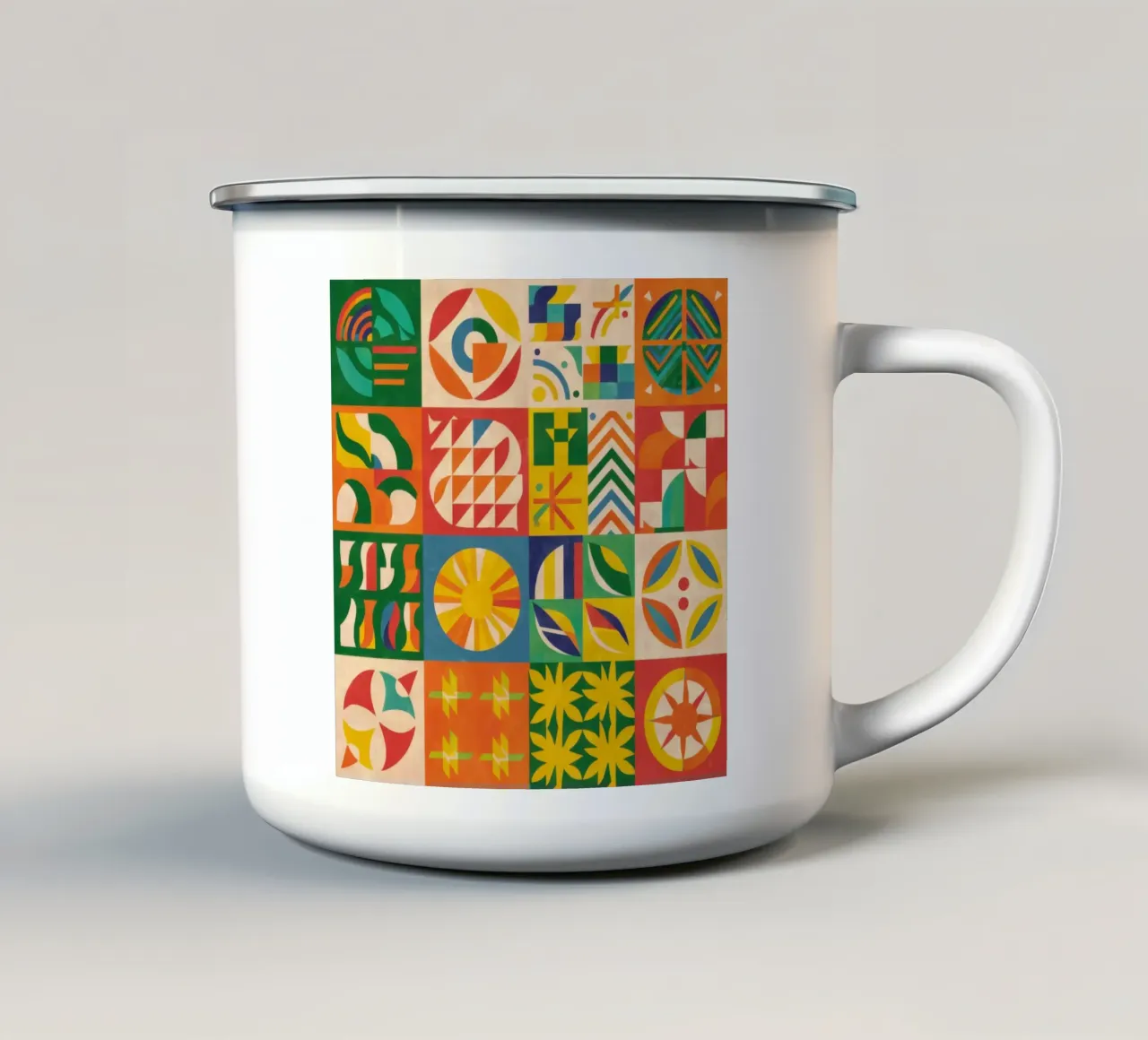 Schema di trapunta folcloristica tazza in smalto da Sky Velour