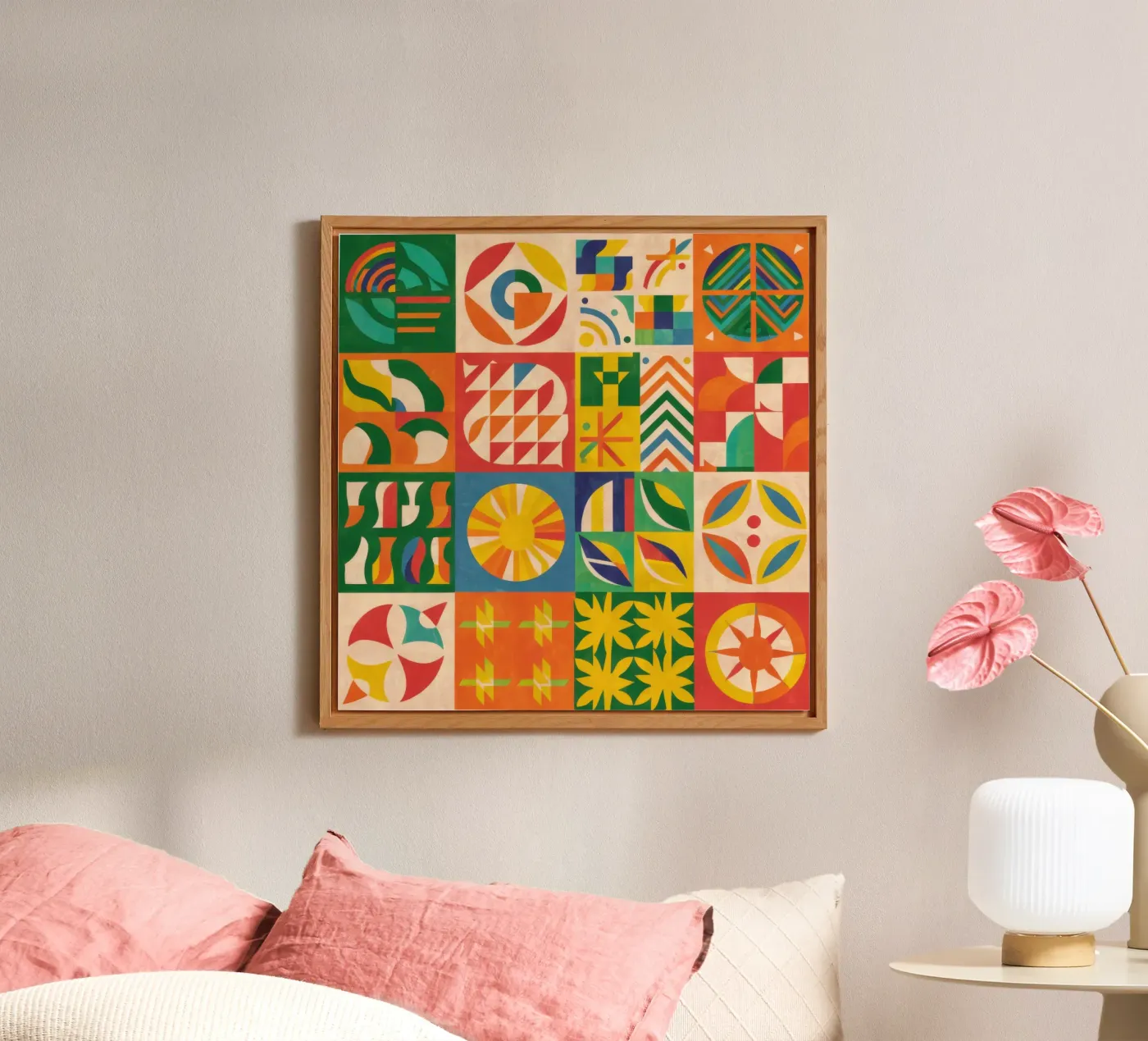 Folkloric Quilt Pattern forex-plaat van Sky Velour