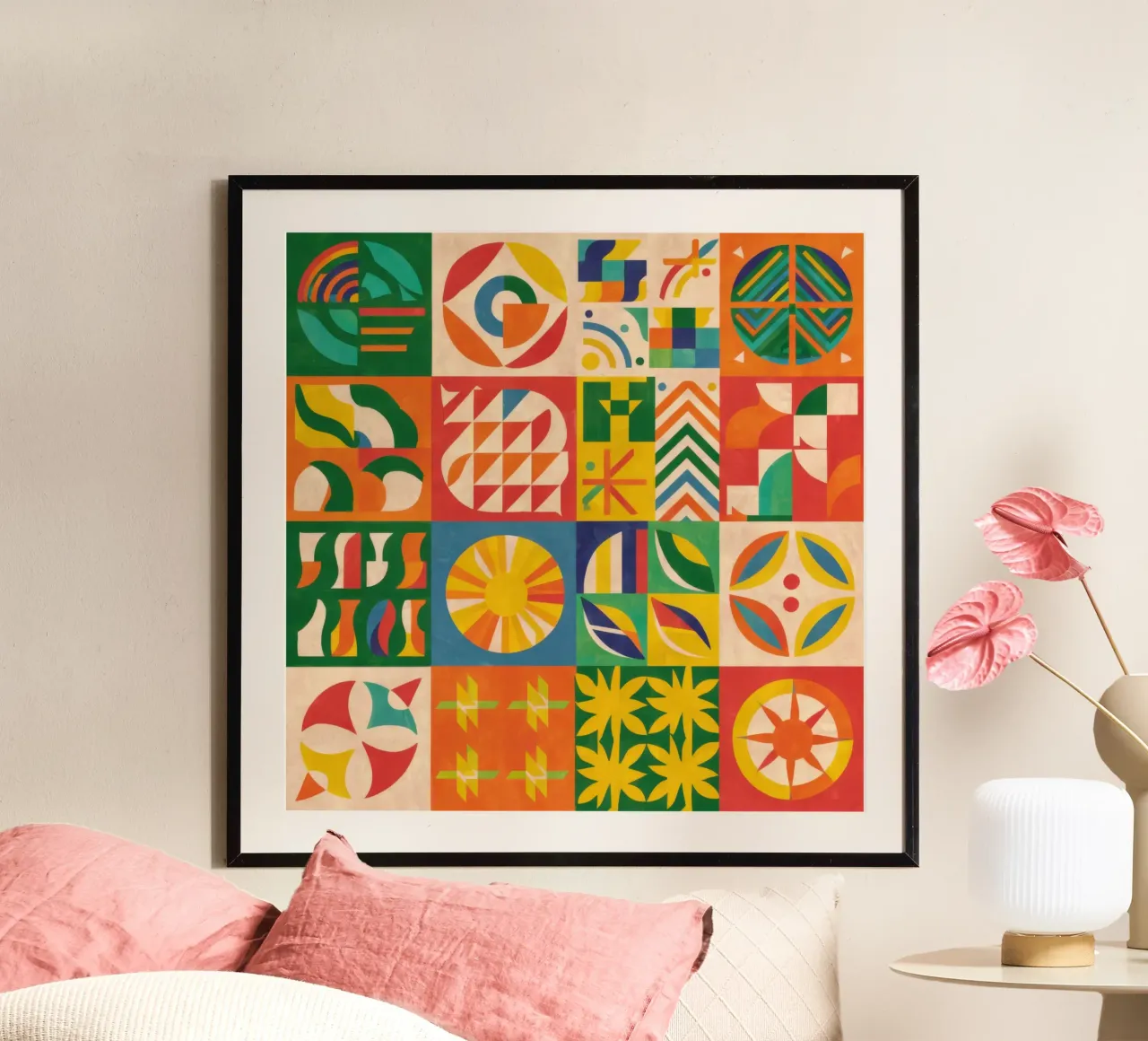Folkloric Quilt Pattern poster by Sky Velour