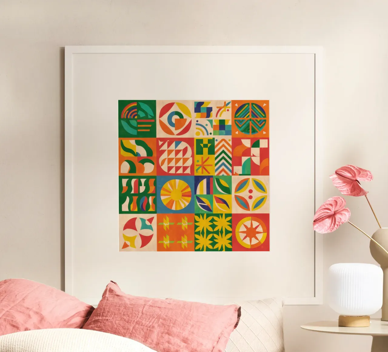 Folkloric Quilt Pattern poster by Sky Velour