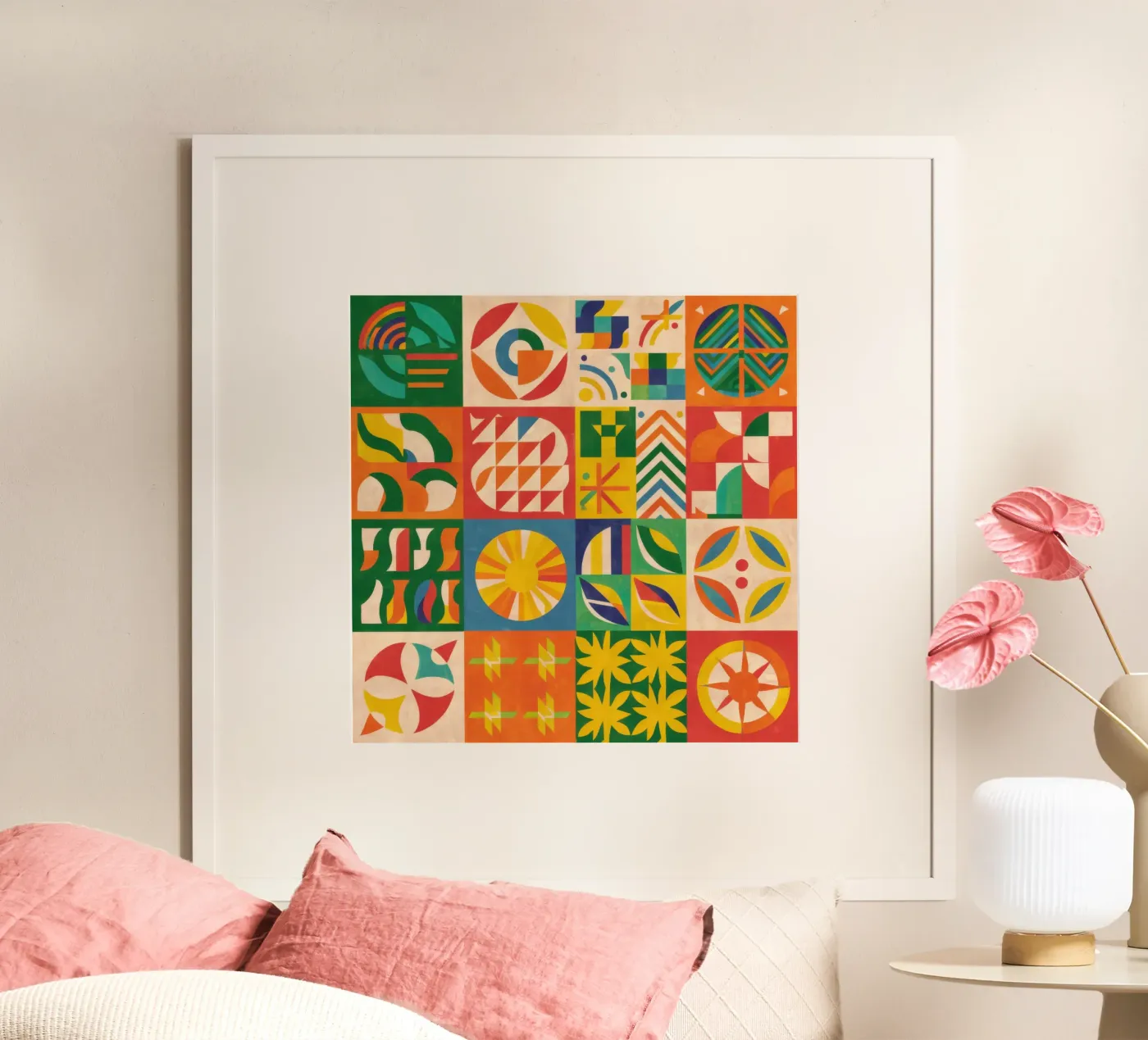 Folkloric Quilt Pattern poster by Sky Velour