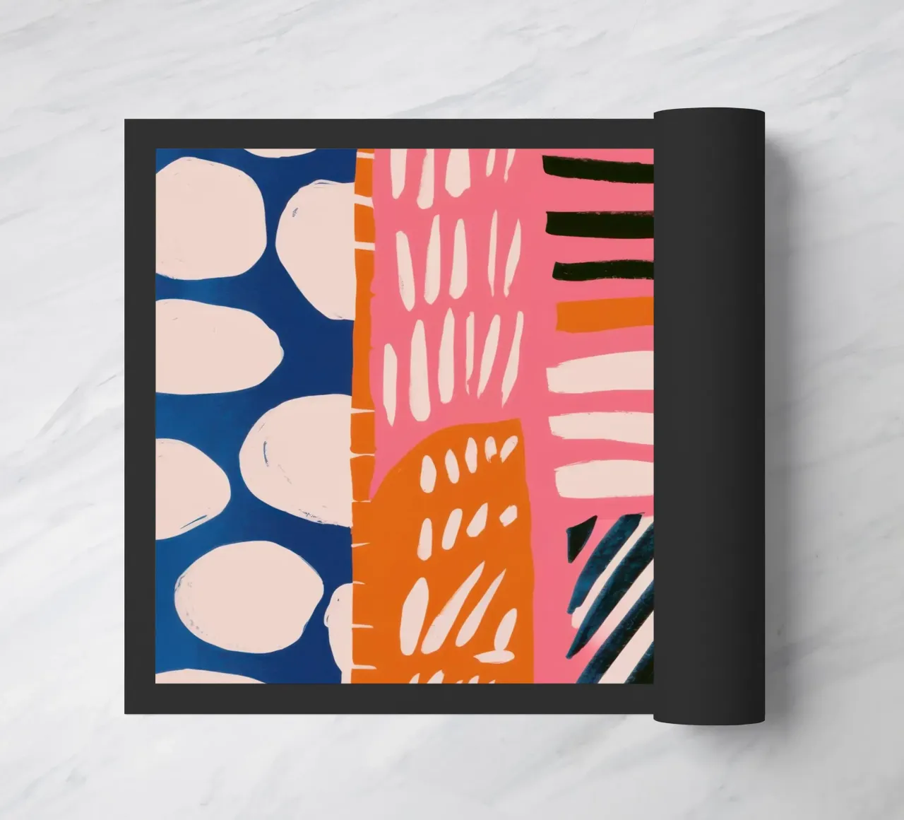 Abstract Rainbow Scribble doormat by Sky Velour