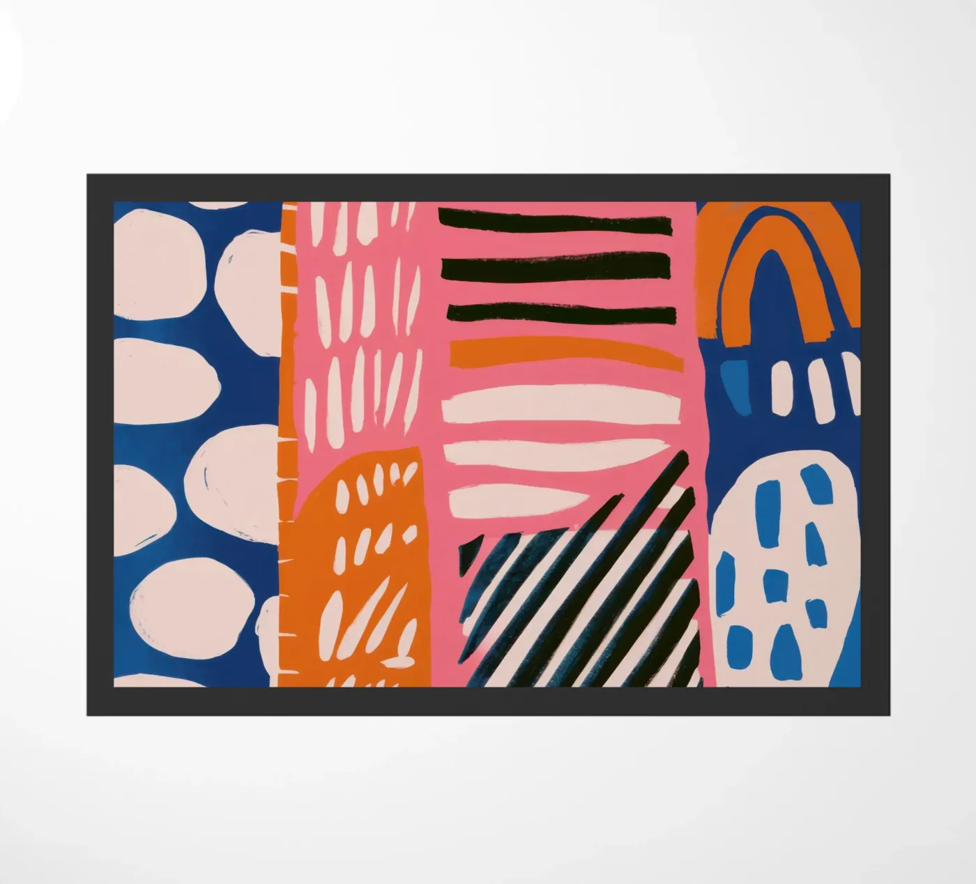 Abstract Rainbow Scribble doormat by Sky Velour