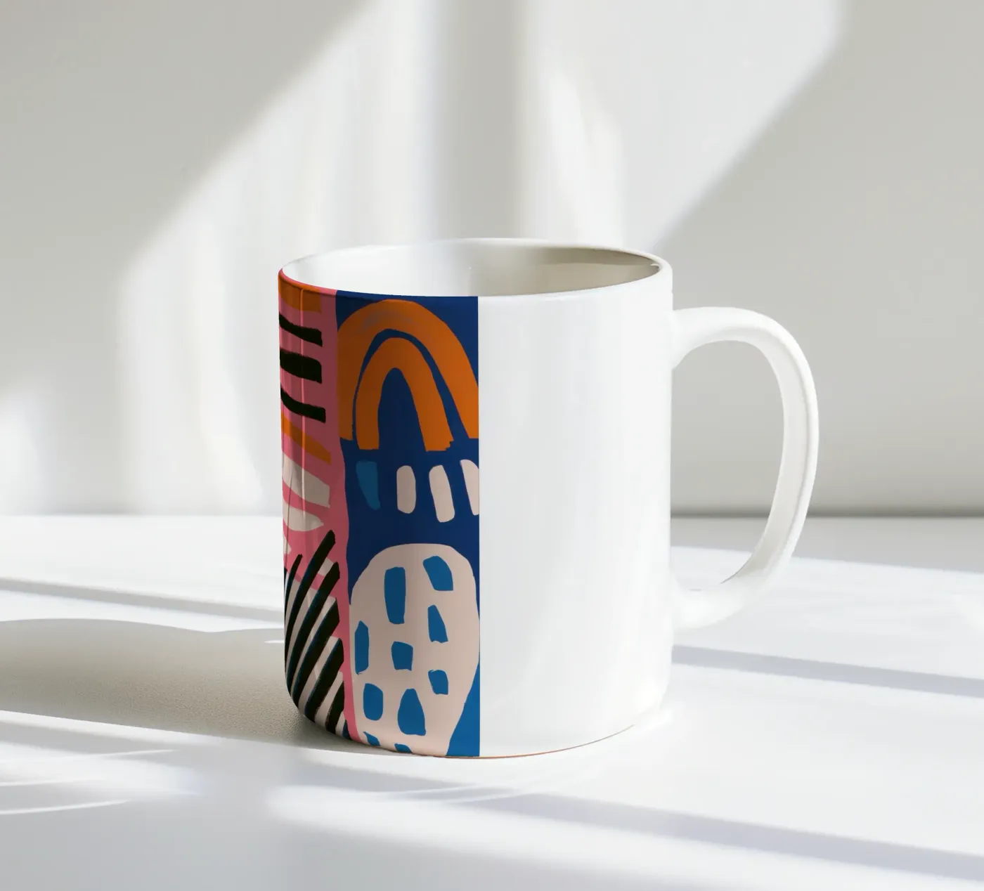 Abstract Rainbow Scribble ceramic mug by Sky Velour