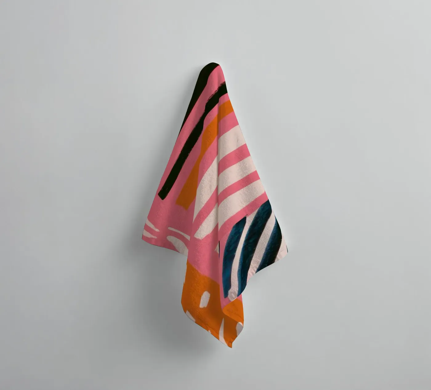 Abstract Rainbow Scribble towel by Sky Velour