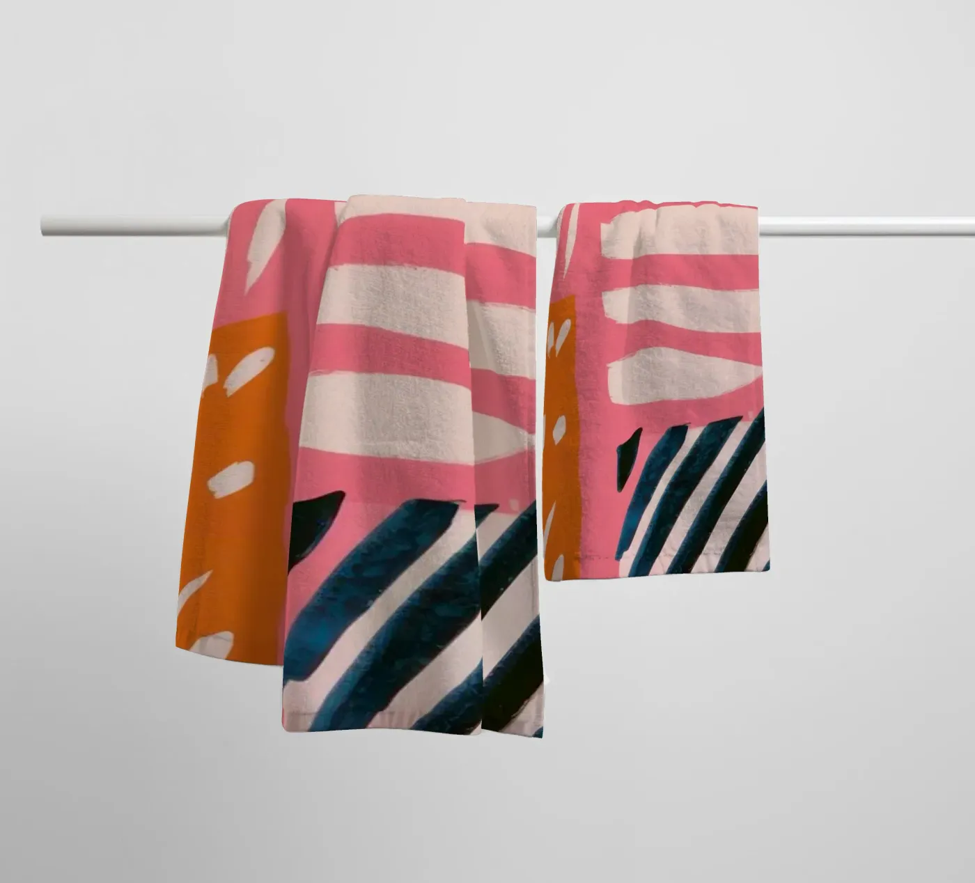 Abstract Rainbow Scribble towel by Sky Velour