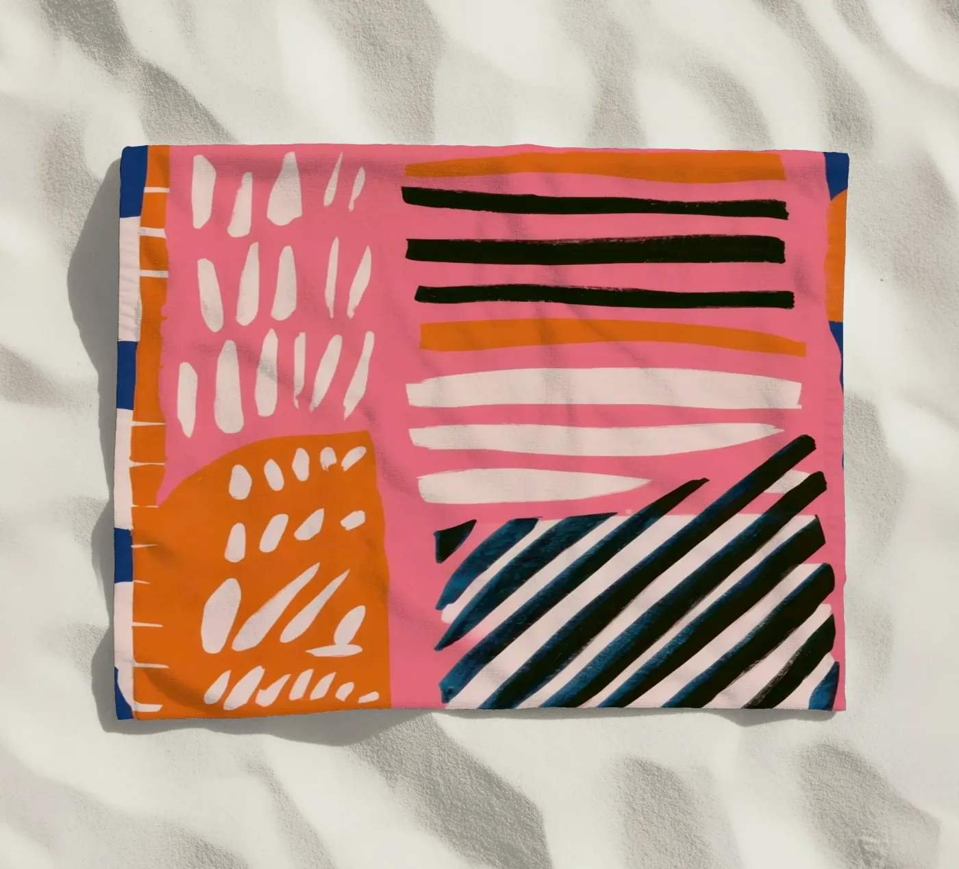 Abstract Rainbow Scribble Strandtuch von Sky Velour