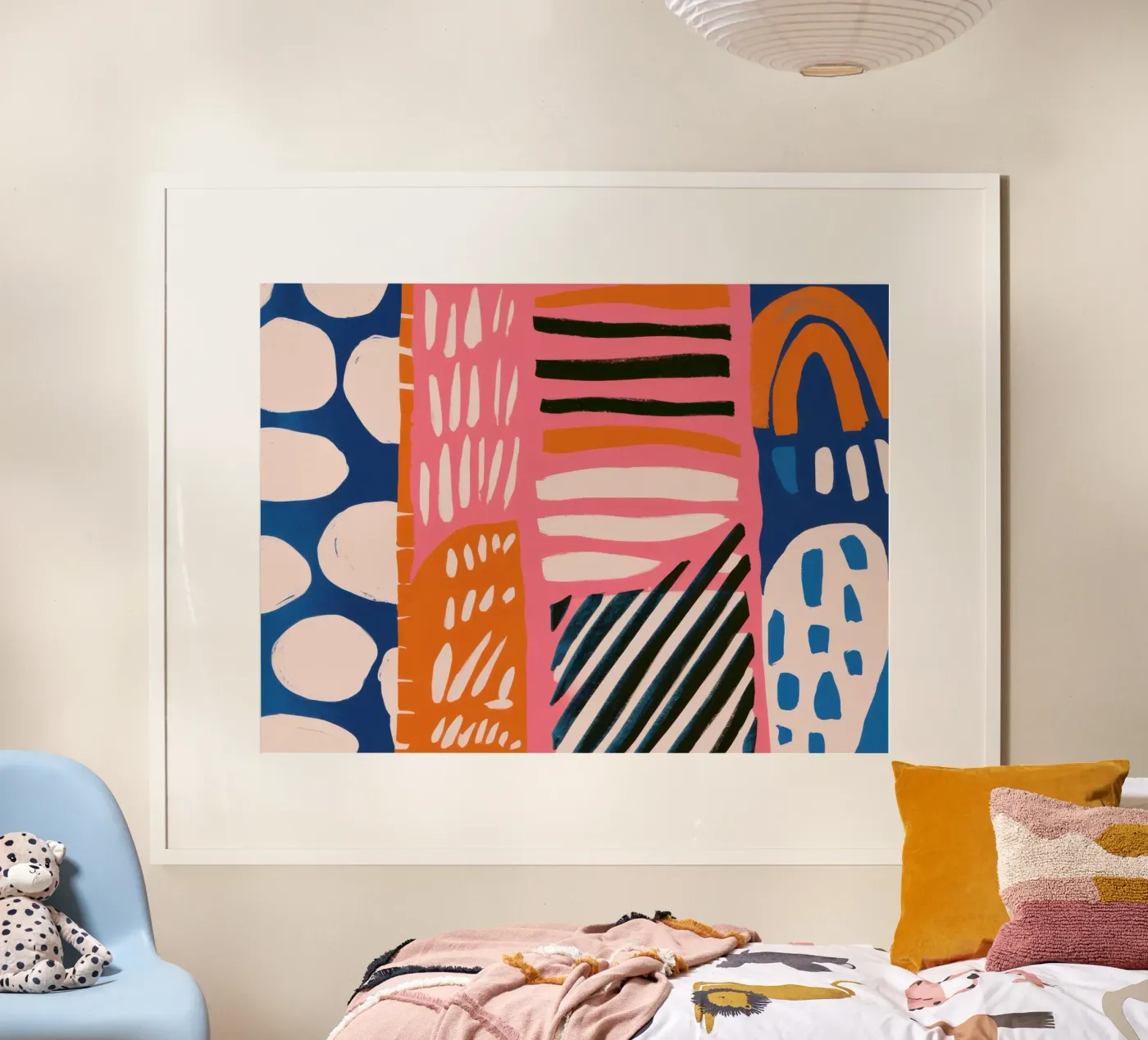 Abstract Rainbow Scribble poster van Sky Velour