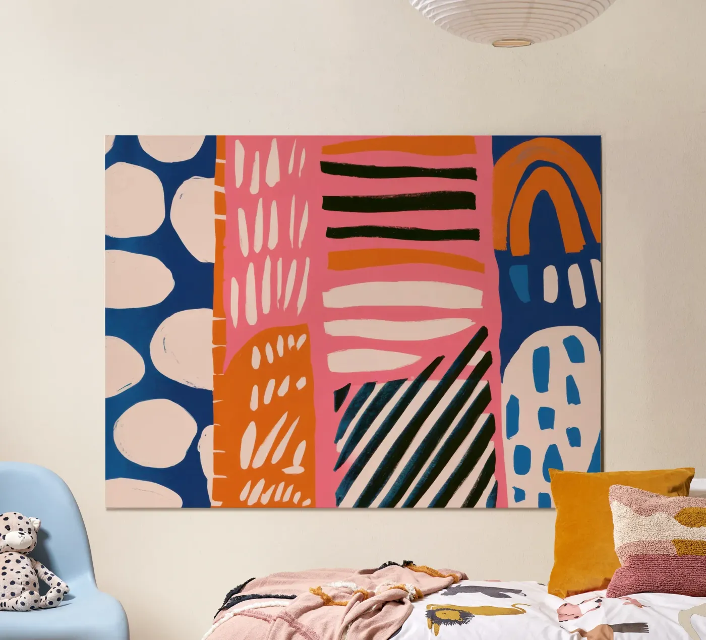 Abstract Rainbow Scribble poster van Sky Velour