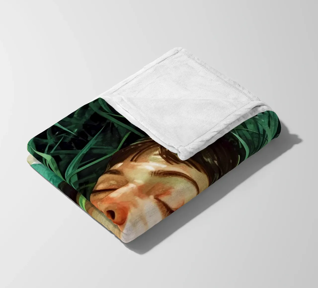 Ritratto di ragazza in relax coperta in pile da Justyna Jaszke JBJart