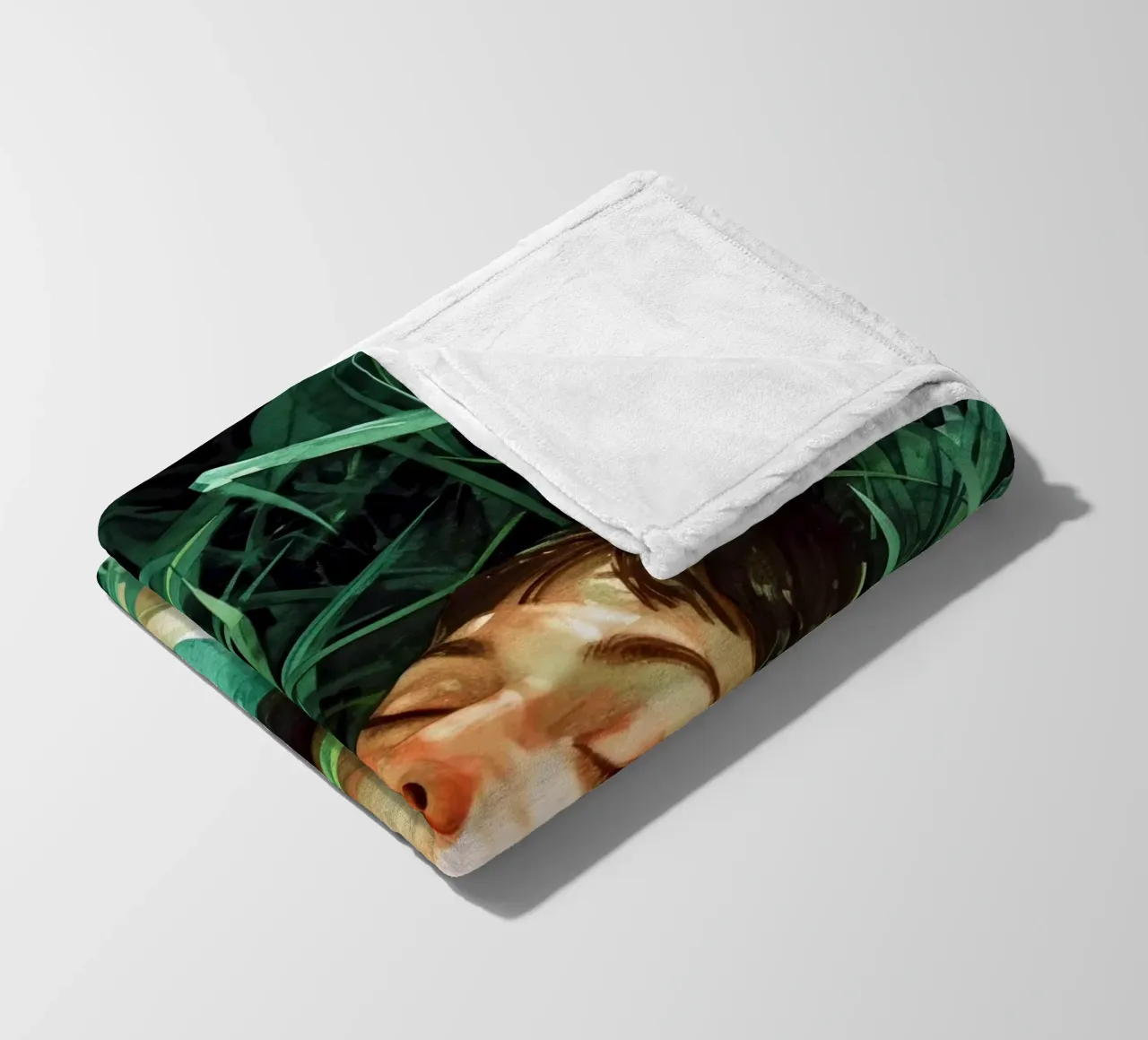 Ritratto di ragazza in relax coperta in pile da Justyna Jaszke JBJart