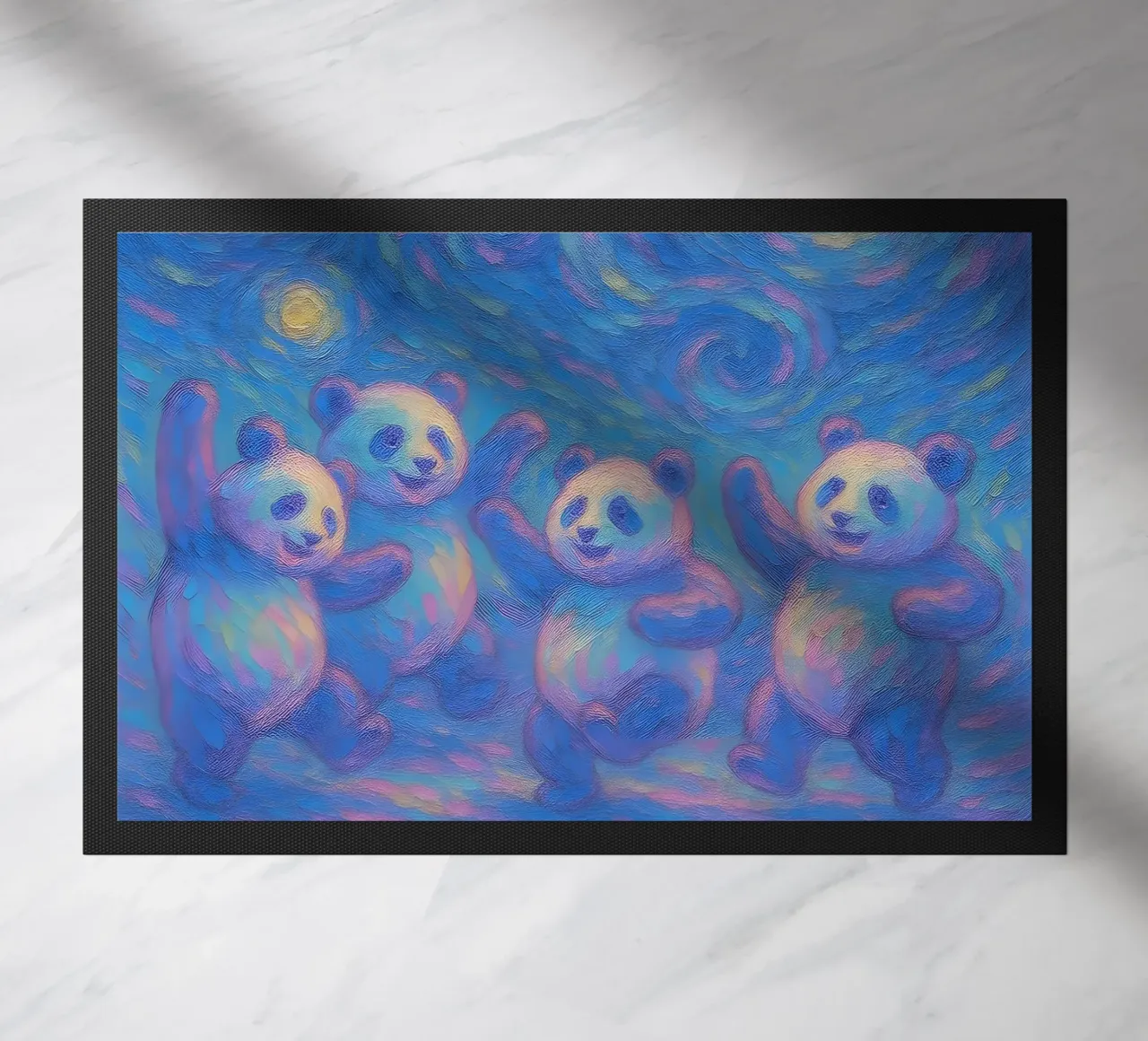 Pandas dansant sous un ciel étoilé paillasson de Vincent’s Universe