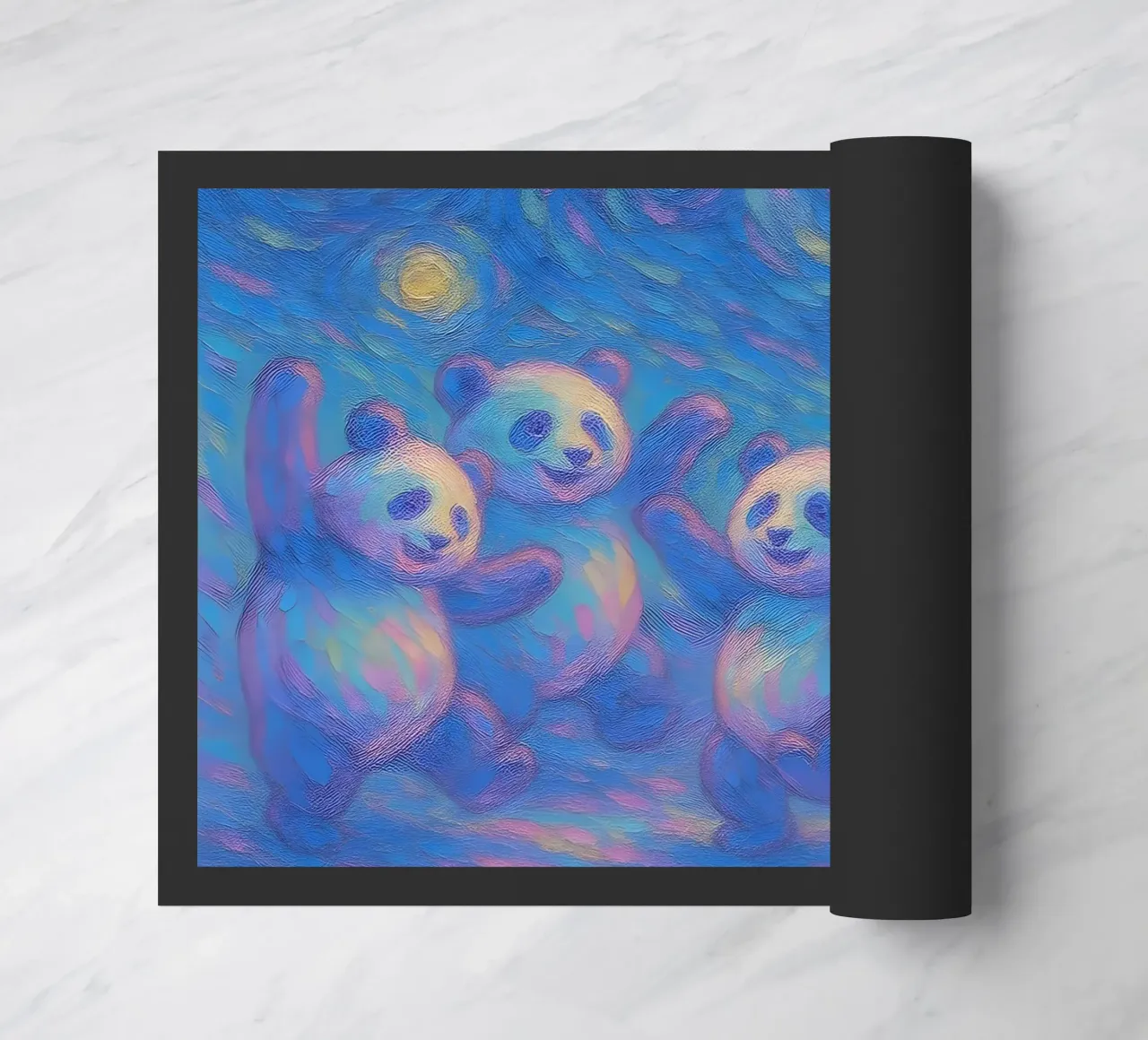 Pandas dansant sous un ciel étoilé paillasson de Vincent’s Universe