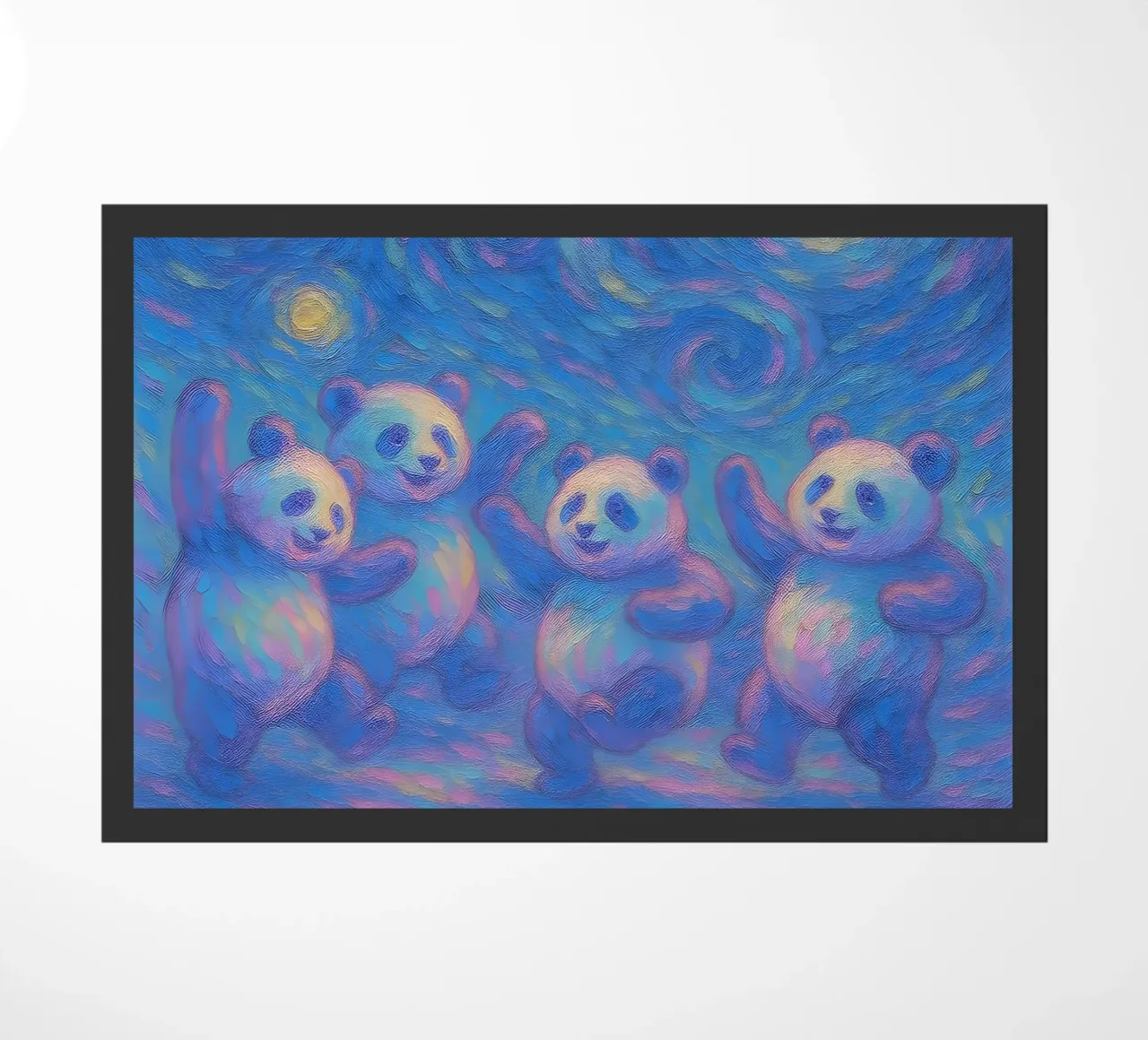 Pandas dansant sous un ciel étoilé paillasson de Vincent’s Universe