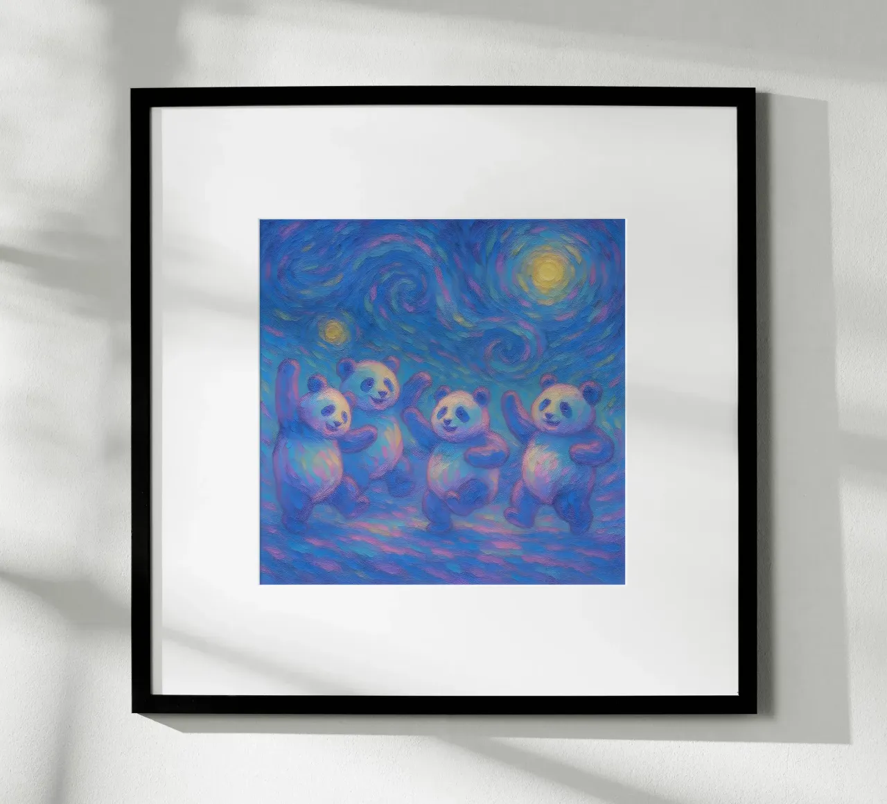 Pandas dansant sous un ciel étoilé hahnemühle de Vincent’s Universe