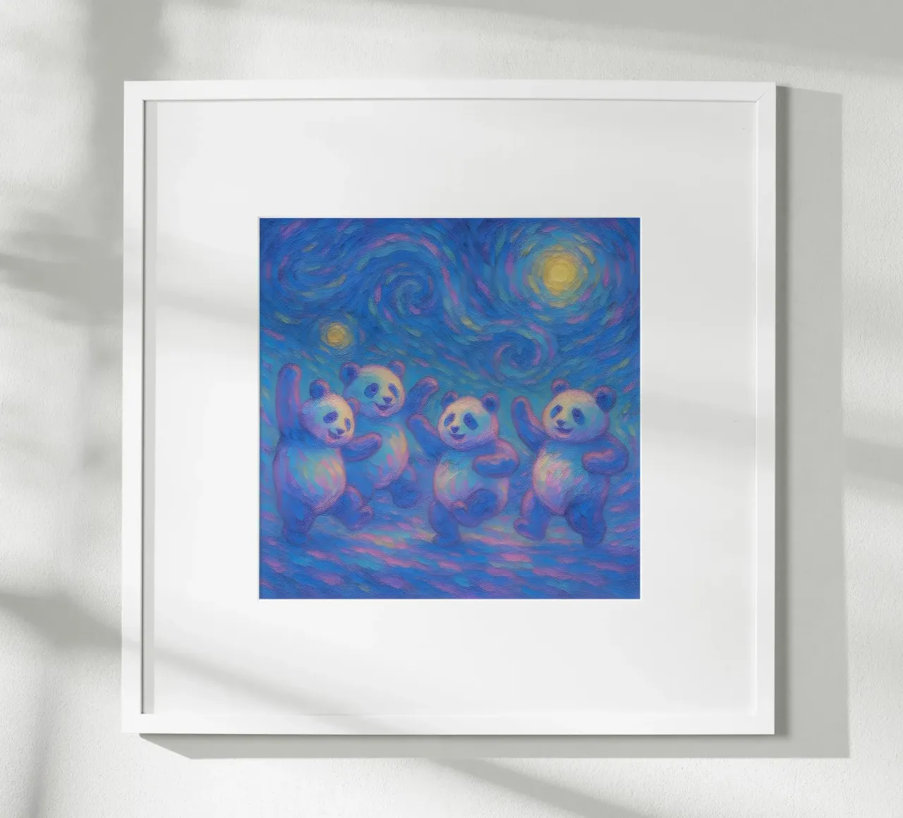 Pandas dansant sous un ciel étoilé hahnemühle de Vincent’s Universe