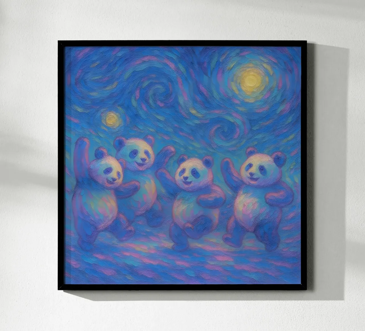 Pandas dansant sous un ciel étoilé hahnemühle de Vincent’s Universe