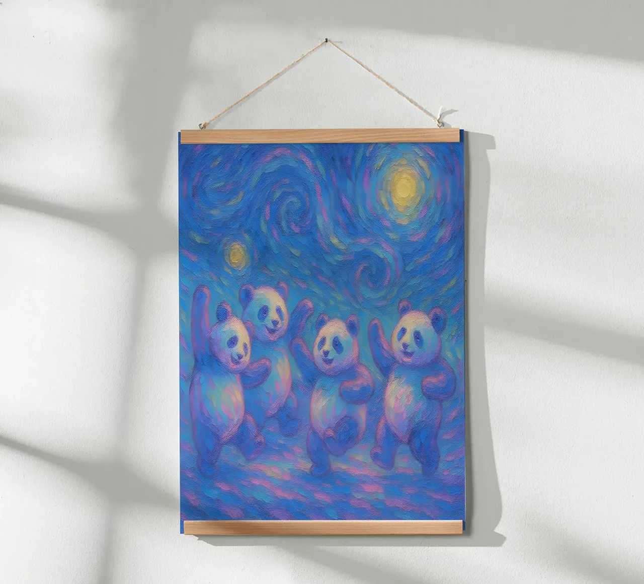 Pandas dansant sous un ciel étoilé hahnemühle de Vincent’s Universe