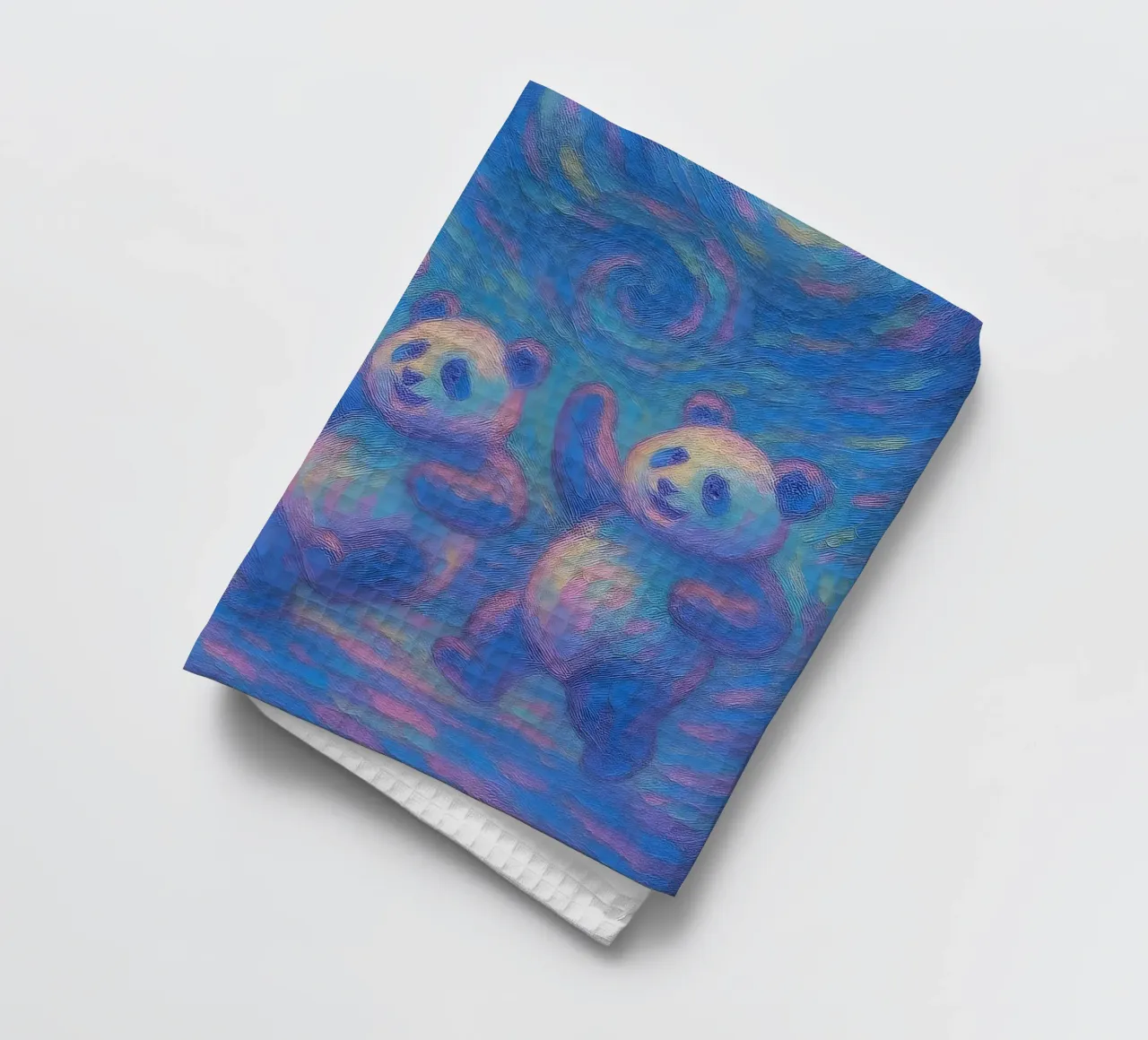 Pandas dansant sous un ciel étoilé torchon de Vincent’s Universe