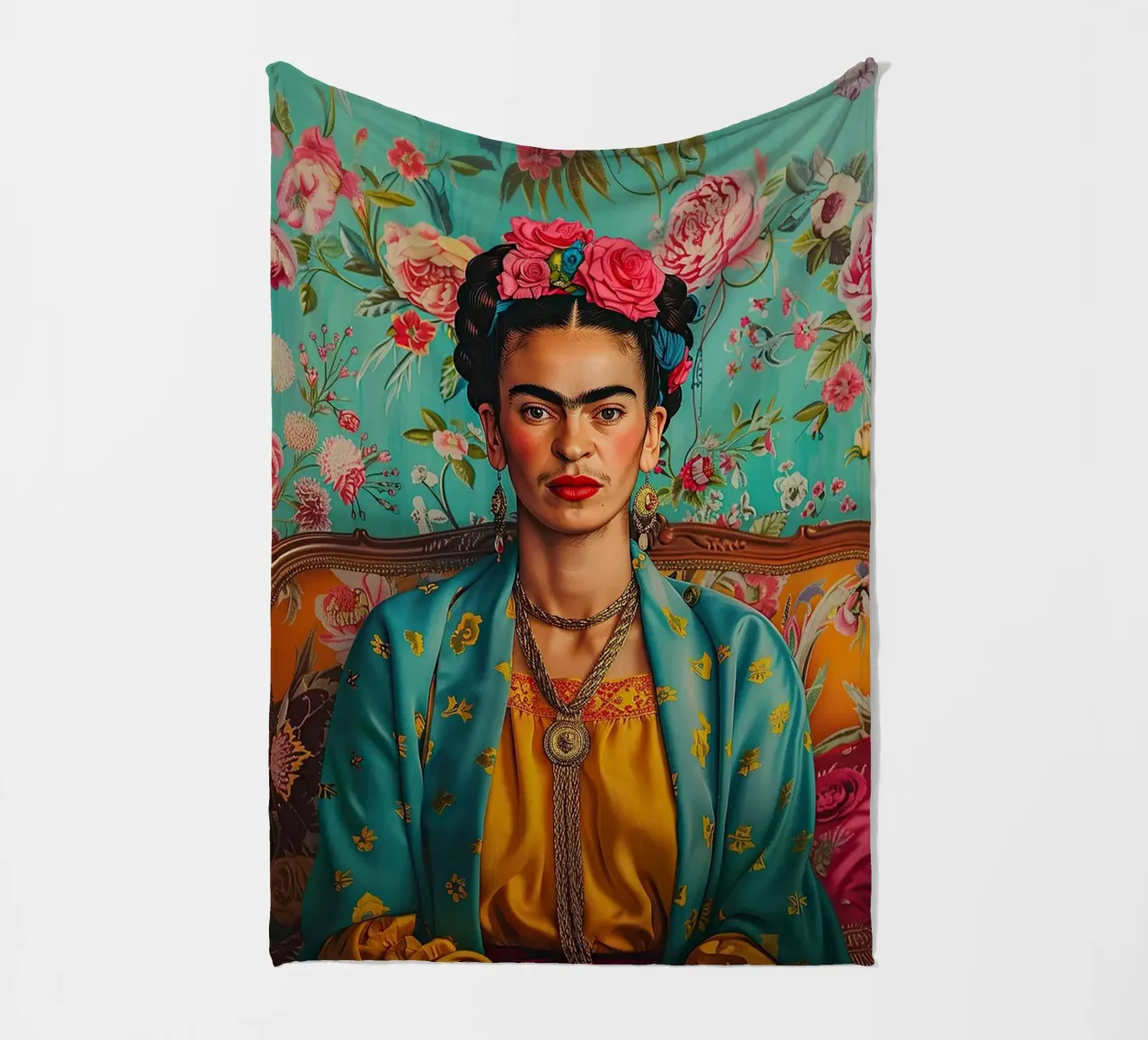Frida Kahlo "Unyielding Spirit" coperta in pile da Fantasias Florales