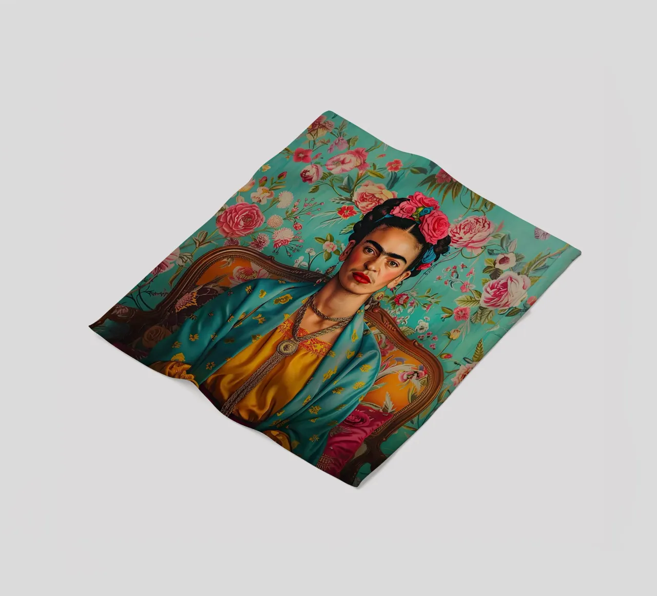 Frida Kahlo "Unyielding Spirit" coperta in pile da Fantasias Florales