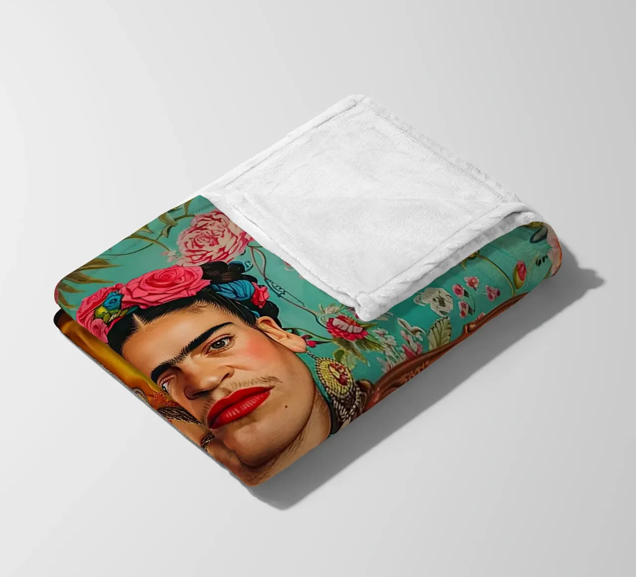 Frida Kahlo "Unyielding Spirit" coperta in pile da Fantasias Florales