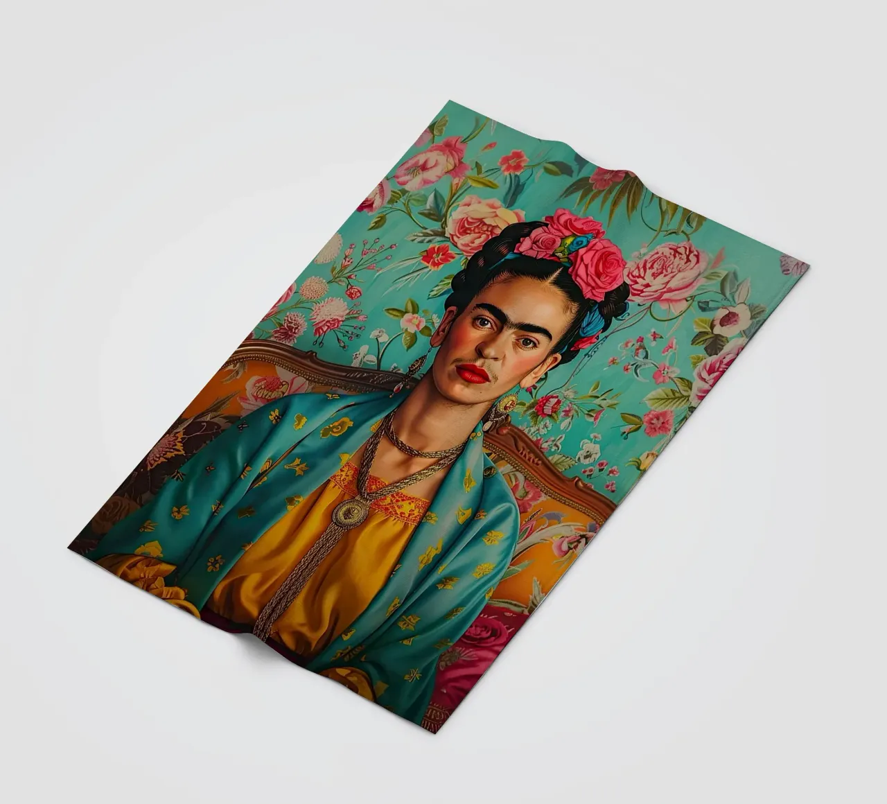 Frida Kahlo "Unyielding Spirit" coperta in pile da Fantasias Florales