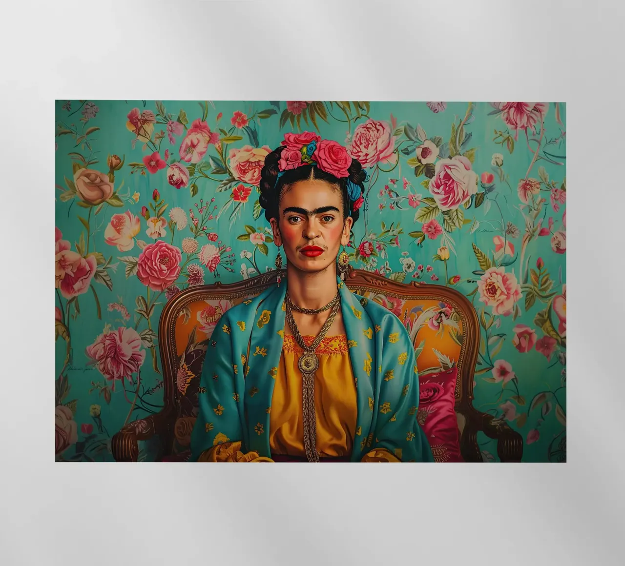 Frida Kahlo "Unyielding Spirit" pellicola backlit da Fantasias Florales