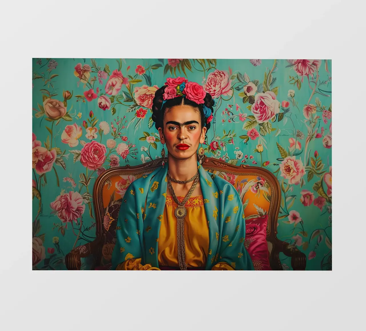 Frida Kahlo "Unyielding Spirit" pellicola backlit da Fantasias Florales