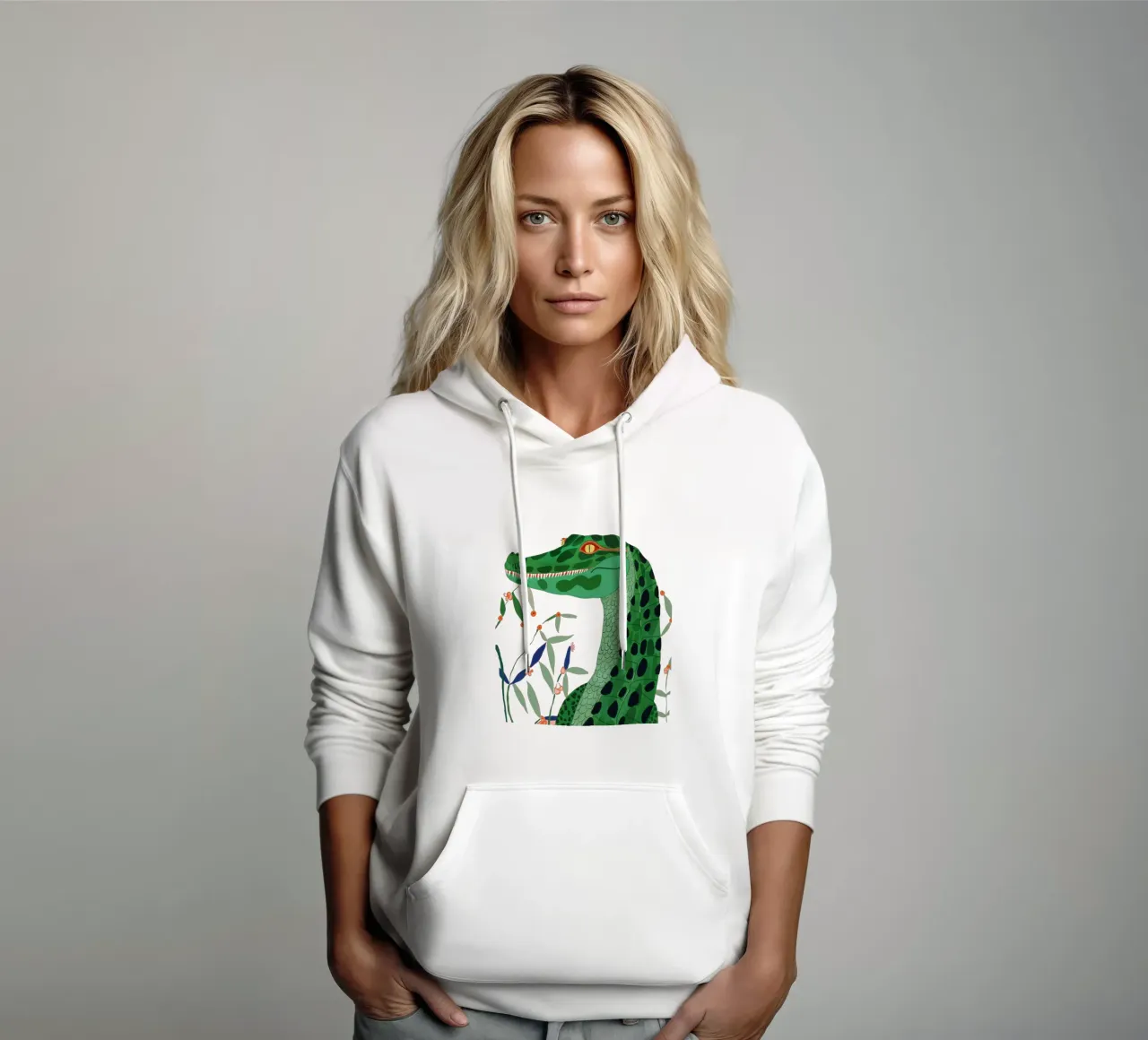 Pegatina Cocodrilo de la jungla, Ropa sudadera con capucha de ArtsySesta