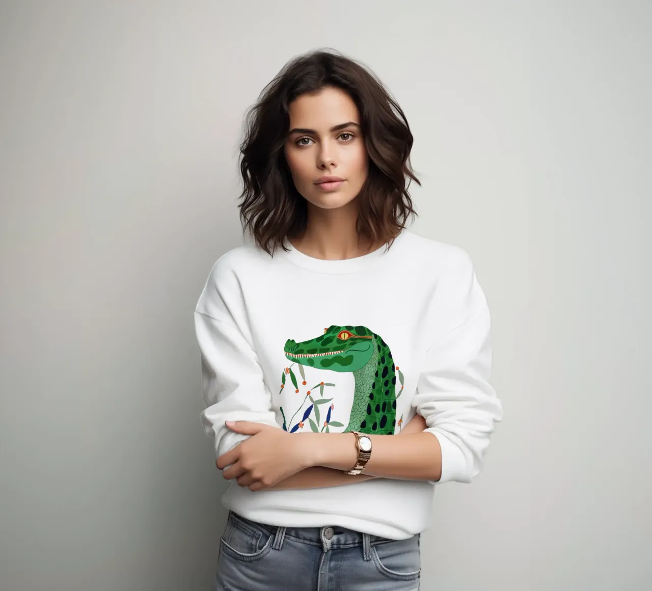Pegatina Cocodrilo de la jungla, Ropa sudadera de ArtsySesta