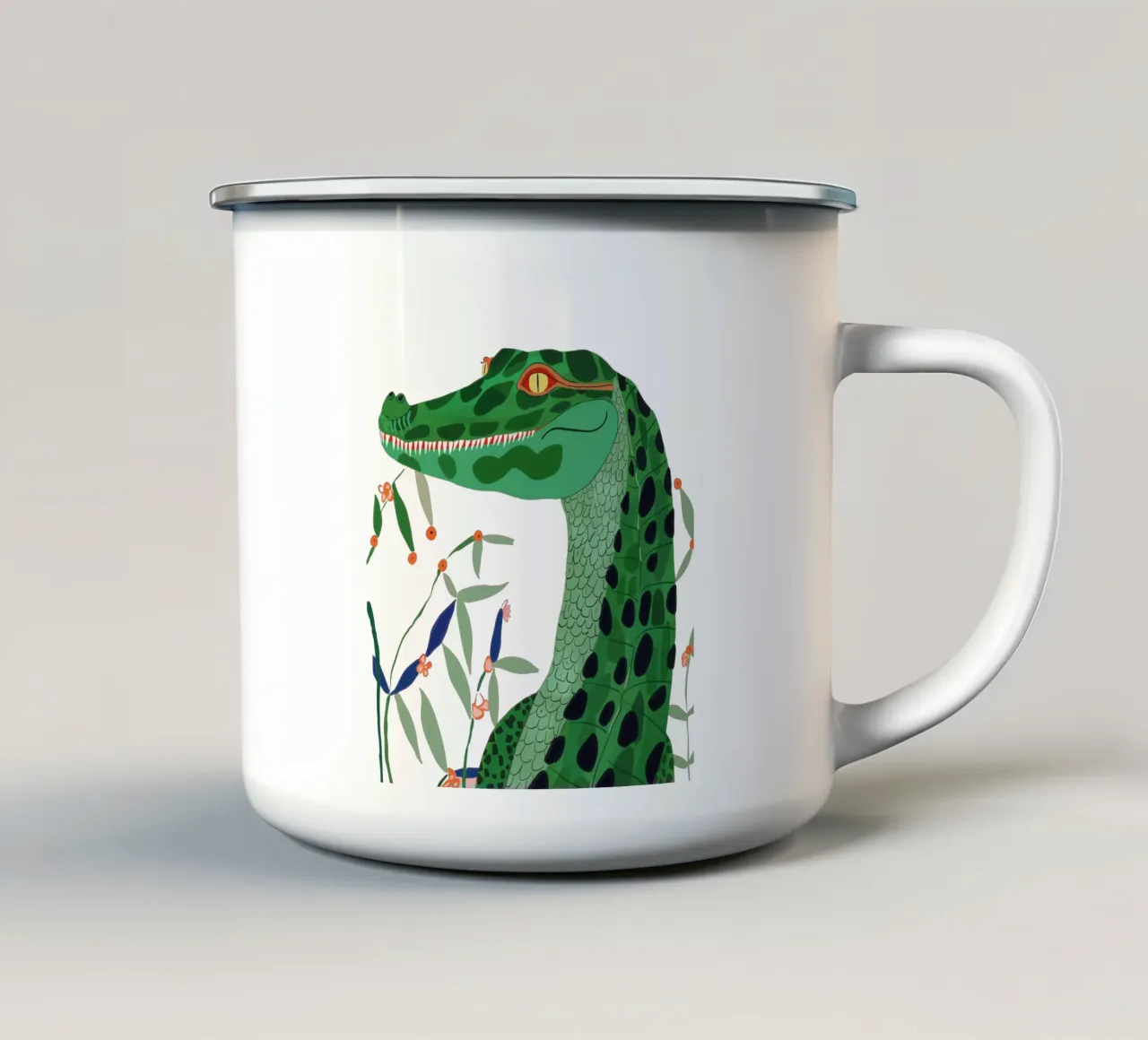Jungle Krokodil Sticker, Kleding emaille mok van ArtsySesta