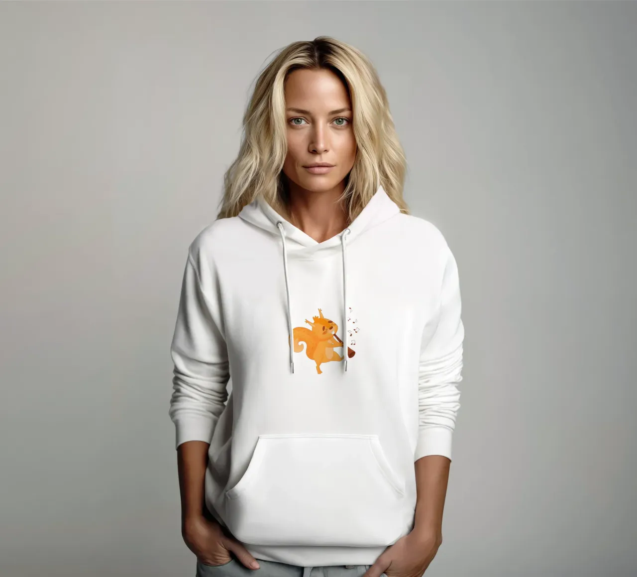 Scoiattolo arancione con flauto felpa con cappuccio da earl BM