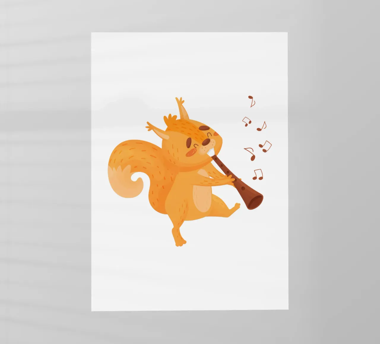 Scoiattolo arancione con flauto pellicola backlit da earl BM