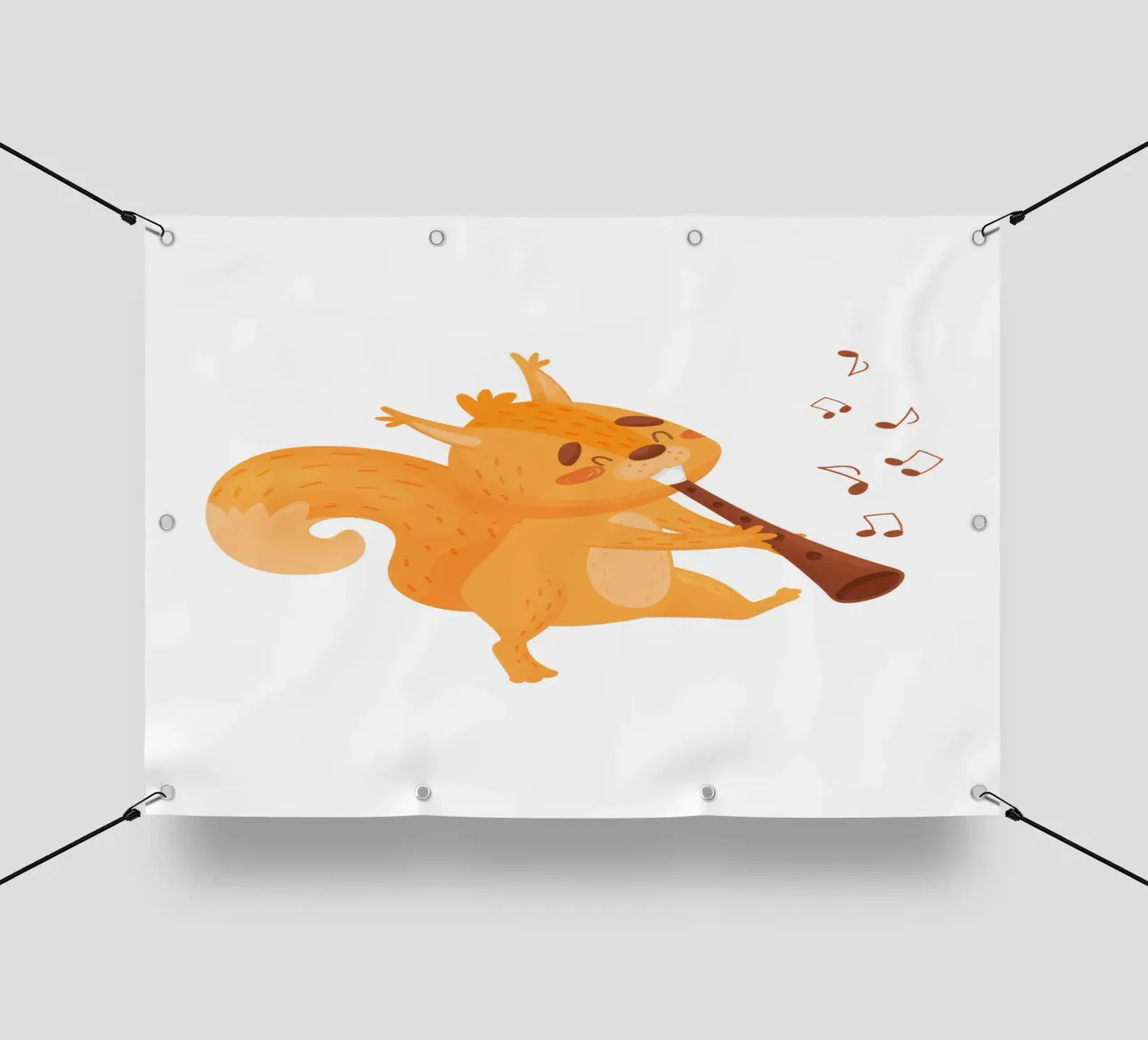 Scoiattolo arancione con flauto telo in pvc da earl BM