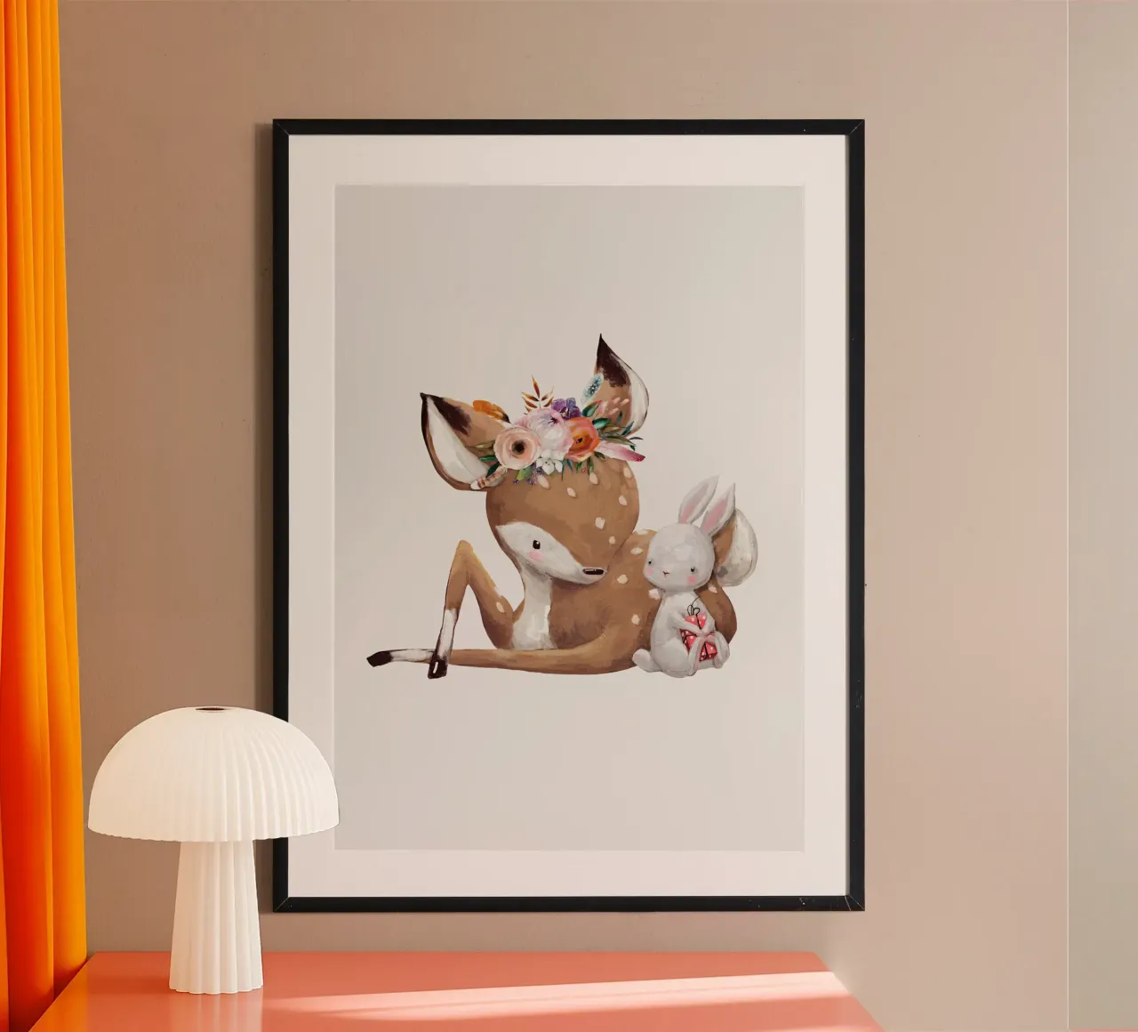 Cervo e coniglio poster da earl BM