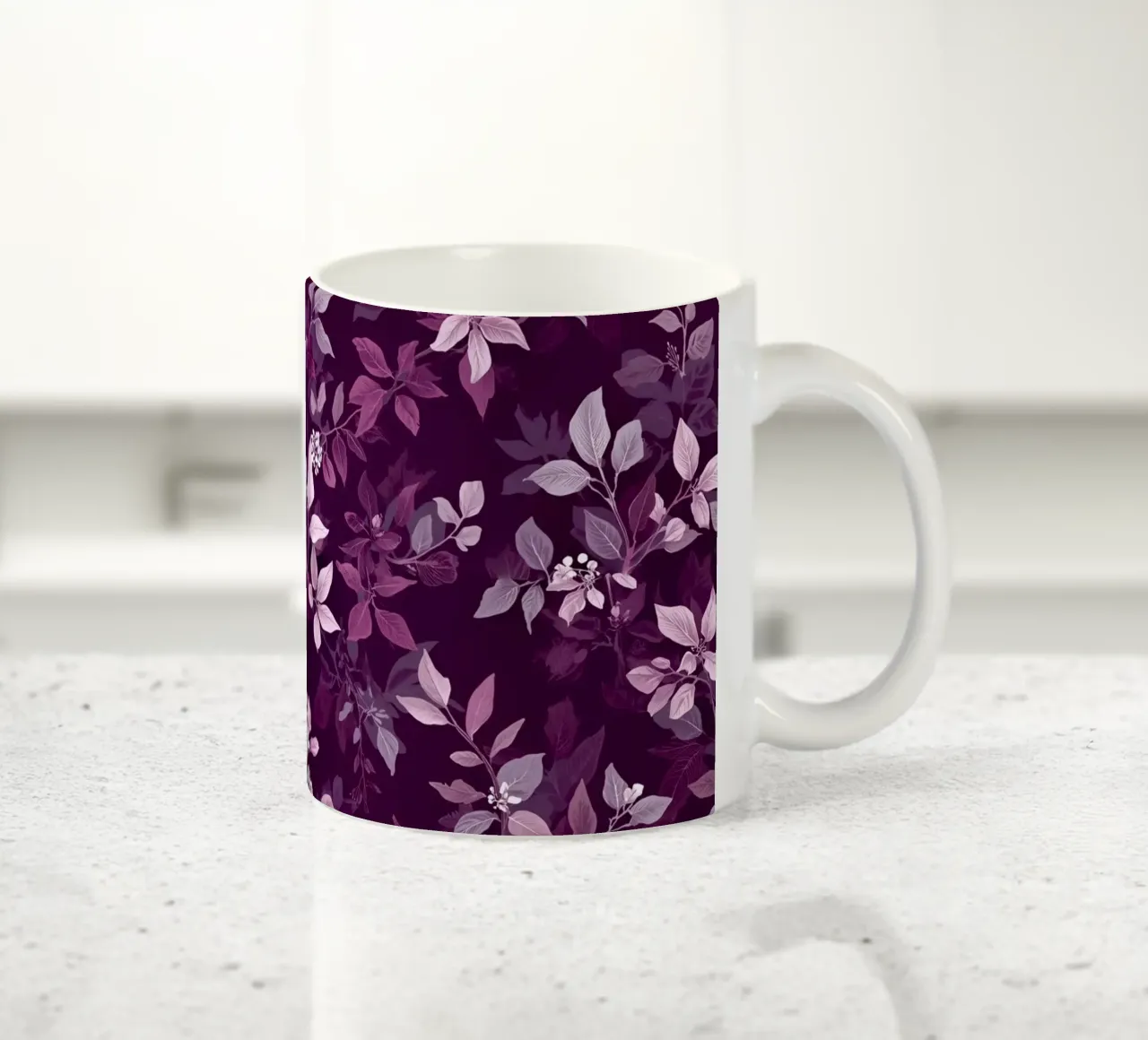 Purple Botanical Pattern tazza in ceramica da AzStore11