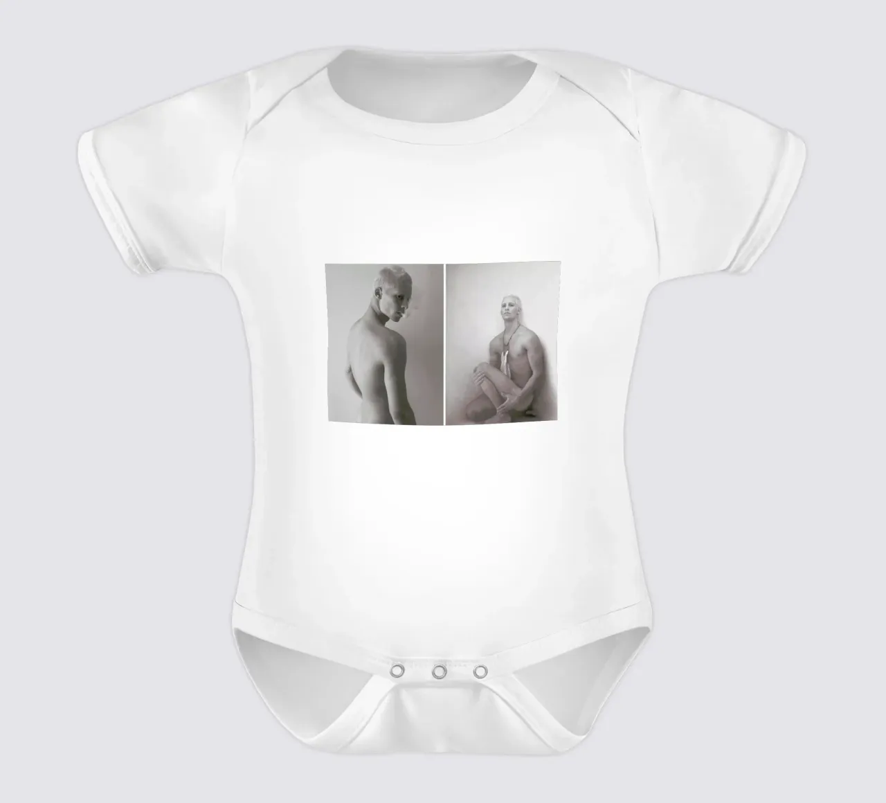 Smoke short-sleeve baby romper by George Griefy
