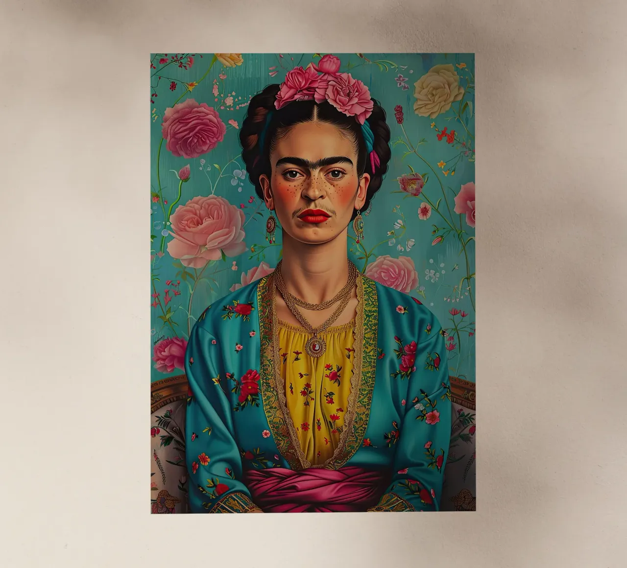 Frida Kahlo "Resilience in Every Stroke" pellicola backlit da Fantasias Florales